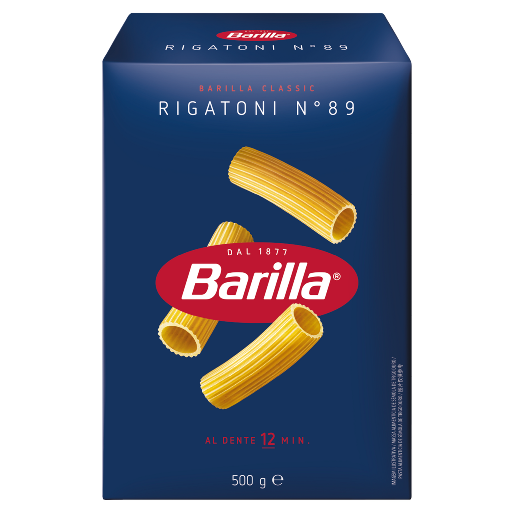 Macarr&atilde;o de S&ecirc;mola de Trigo Duro Rigatoni 89 Barilla Caixa 500g
