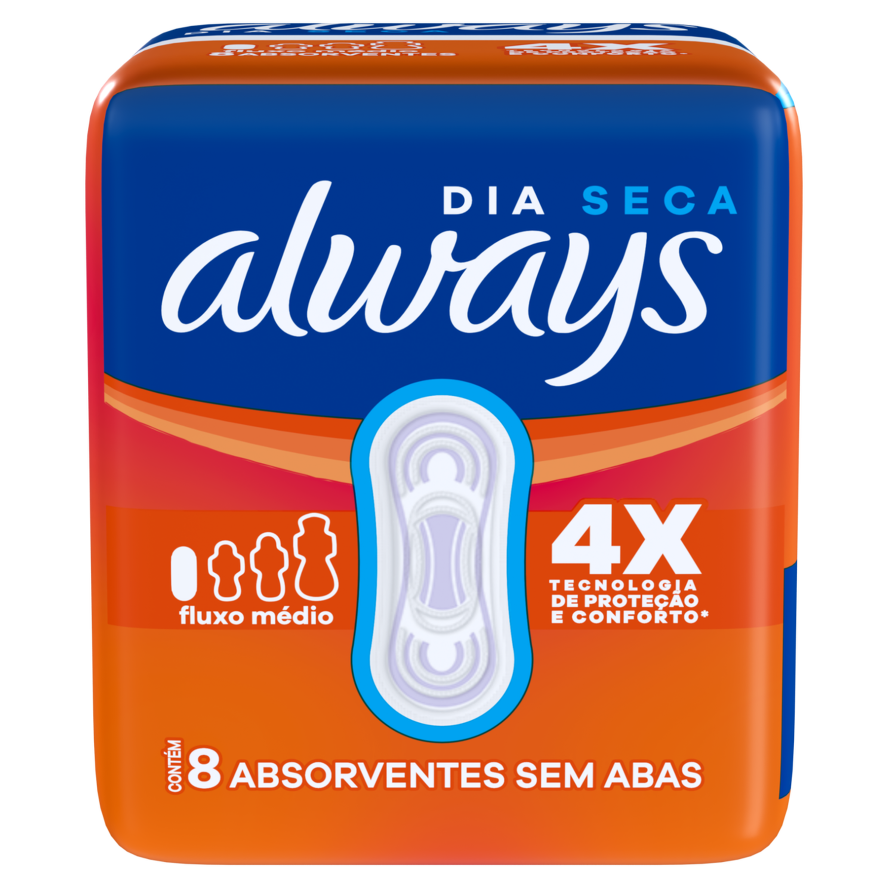 Absorvente sem Abas Dia Seca Always Pacote C/8 Unidades