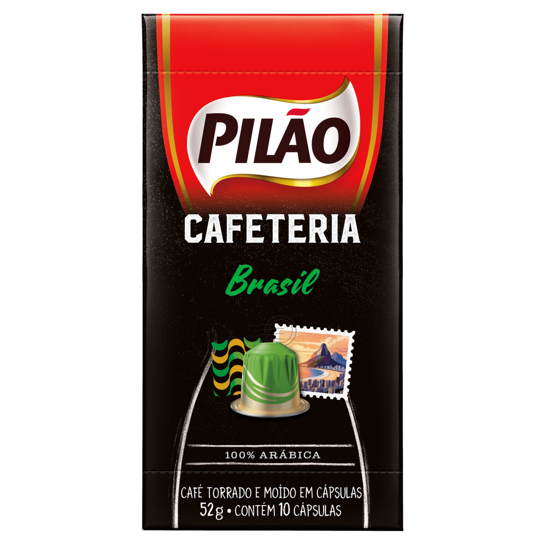 Caf&eacute; em C&aacute;psula Torrado e Mo&iacute;do Brasil Pil&atilde;o Cafeteria Caixa 52g C/10 Unidades
