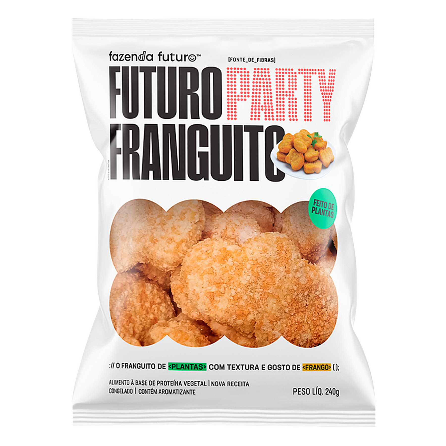 Frango Vegetal Franguito Fazenda Futuro Party Pacote 240g