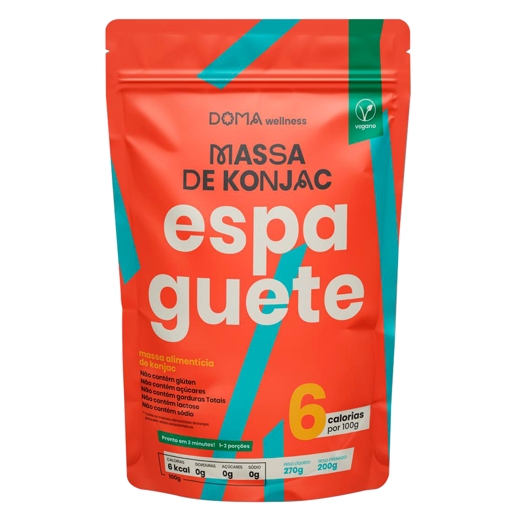 Macarr&atilde;o Espaguete Massa de Konjac Doma Pacote 270g
