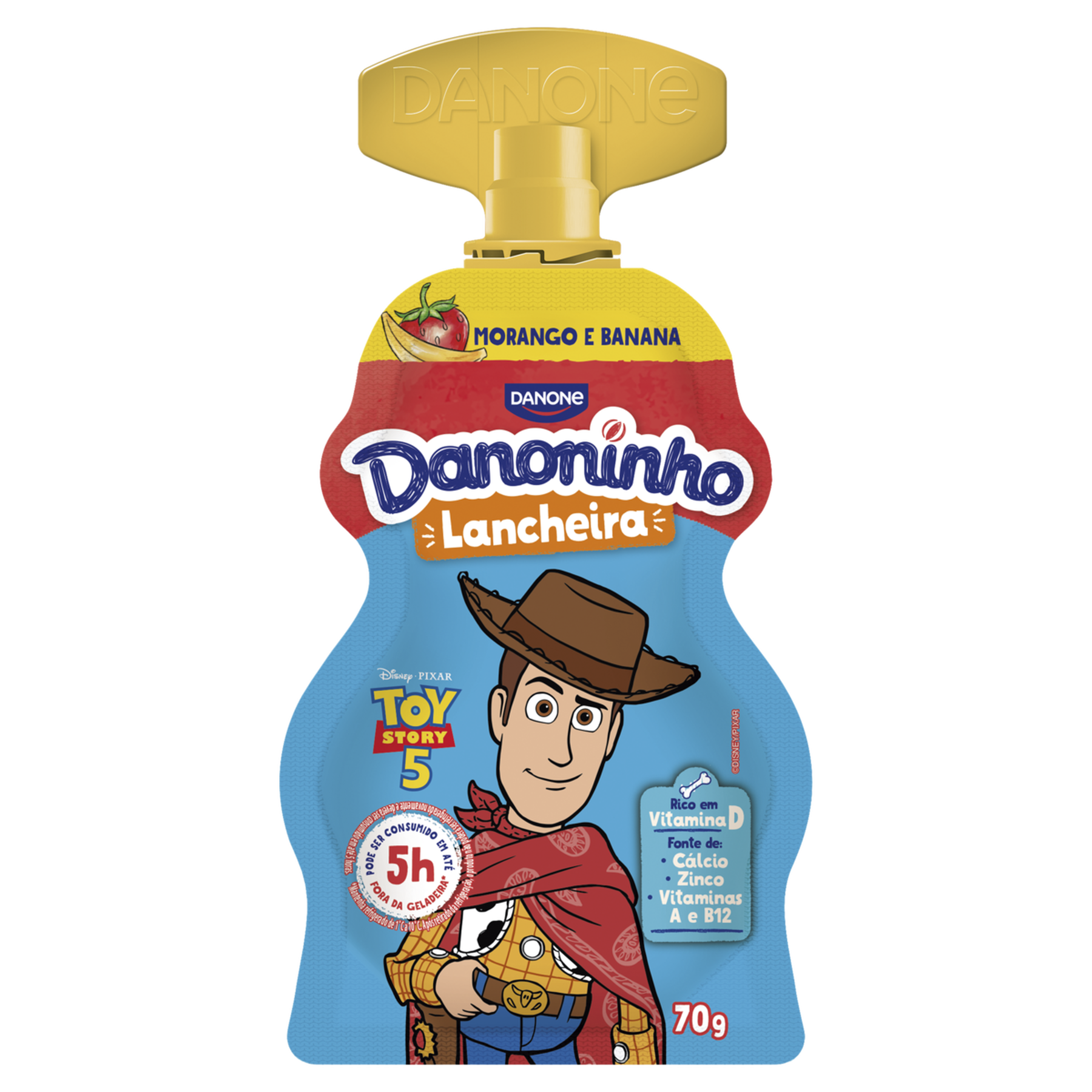 Iogurte Integral Morango e Banana Danoninho Lancheira Squeeze 70g Embalagem Sortida Toy Story 5