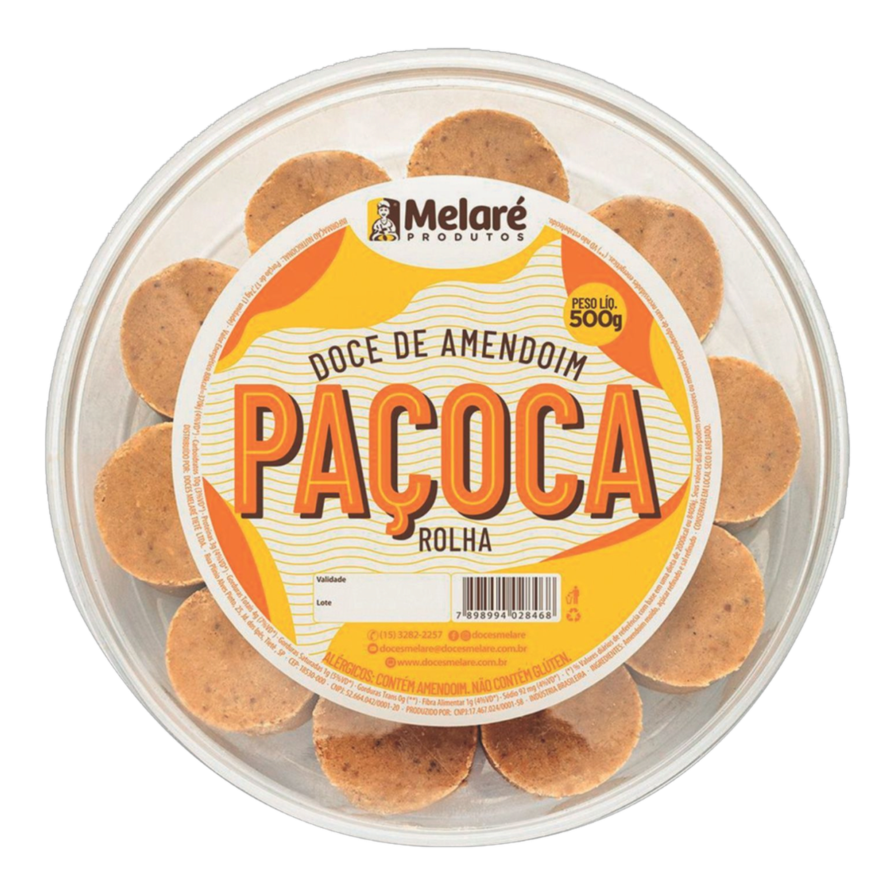 Pa&ccedil;oca Rolha Melar&eacute; Pote 500g