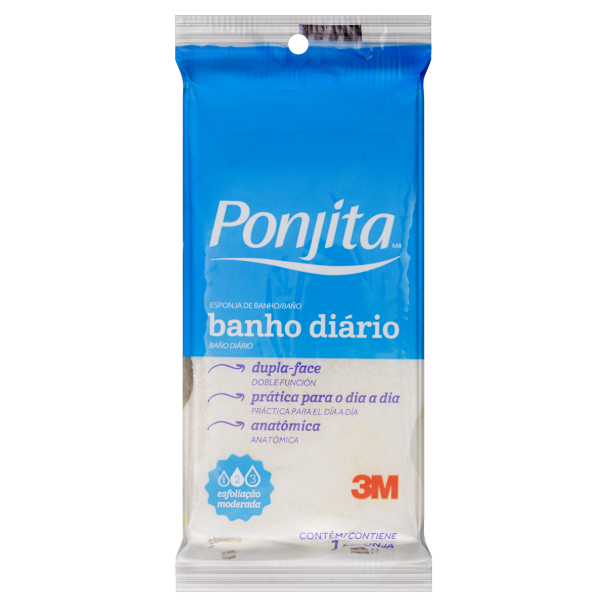 Esponja para Banho Dupla Face Anat&ocirc;mica Ponjita