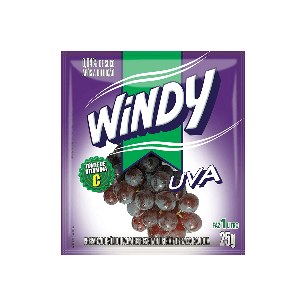 Refresco em P&oacute; Uva&nbsp;Windy 25g