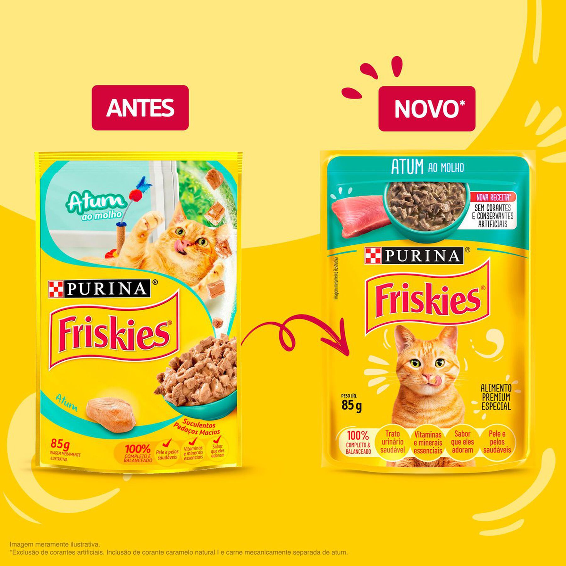 Alimento para Gatos Atum ao Molho Purina Friskies Sachê 85g