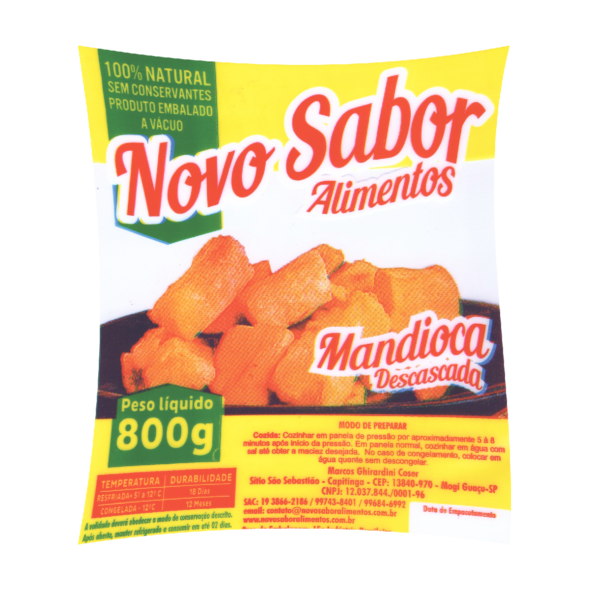 Mandioca Novo Sabor 800g
