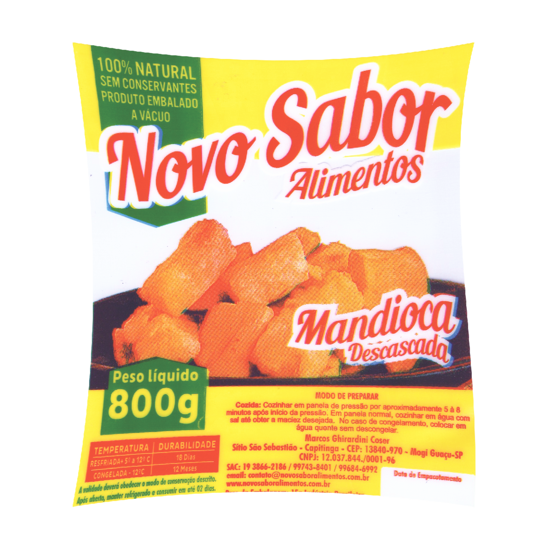 Mandioca Novo Sabor 800g