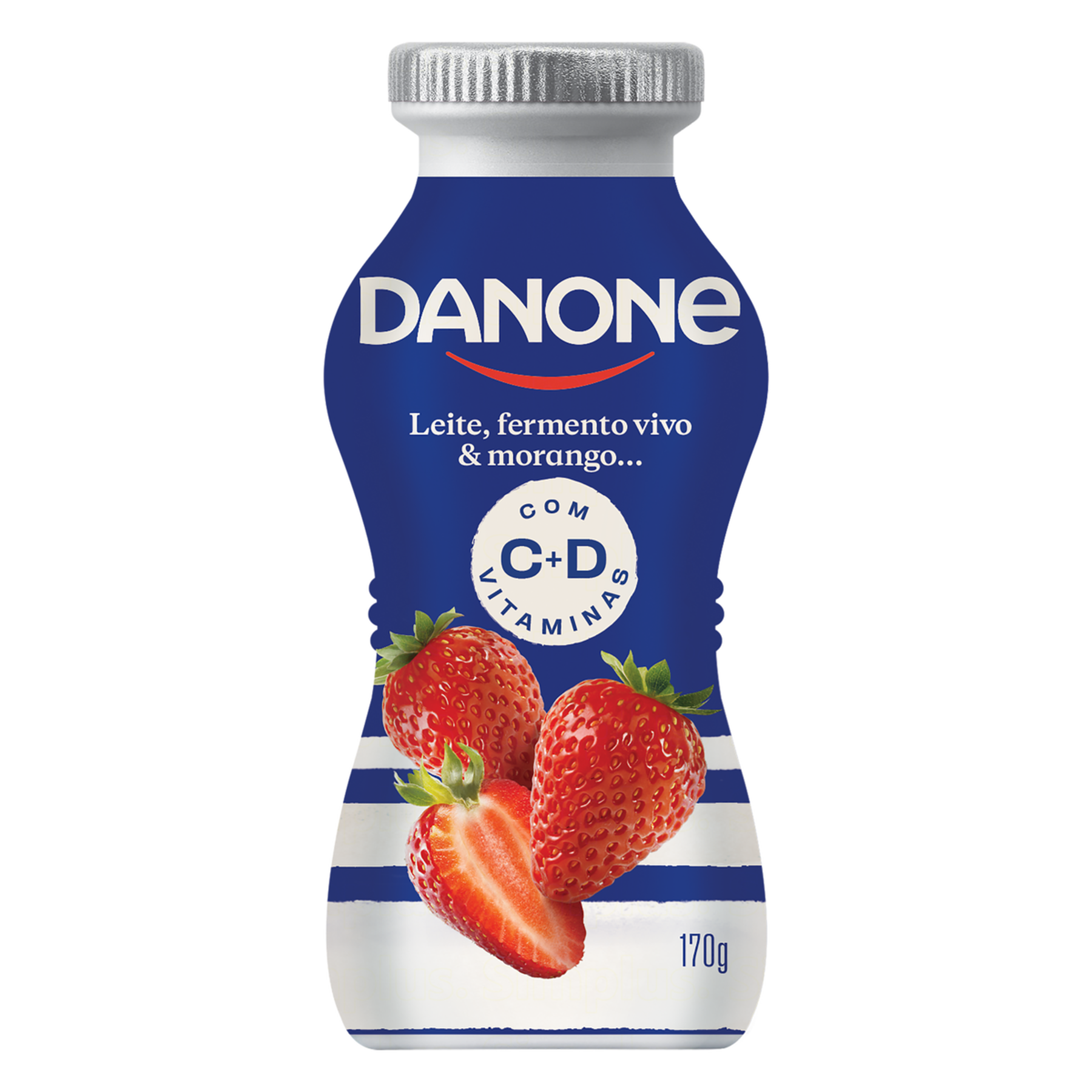 Iogurte Integral Morango Danone Frasco 170g