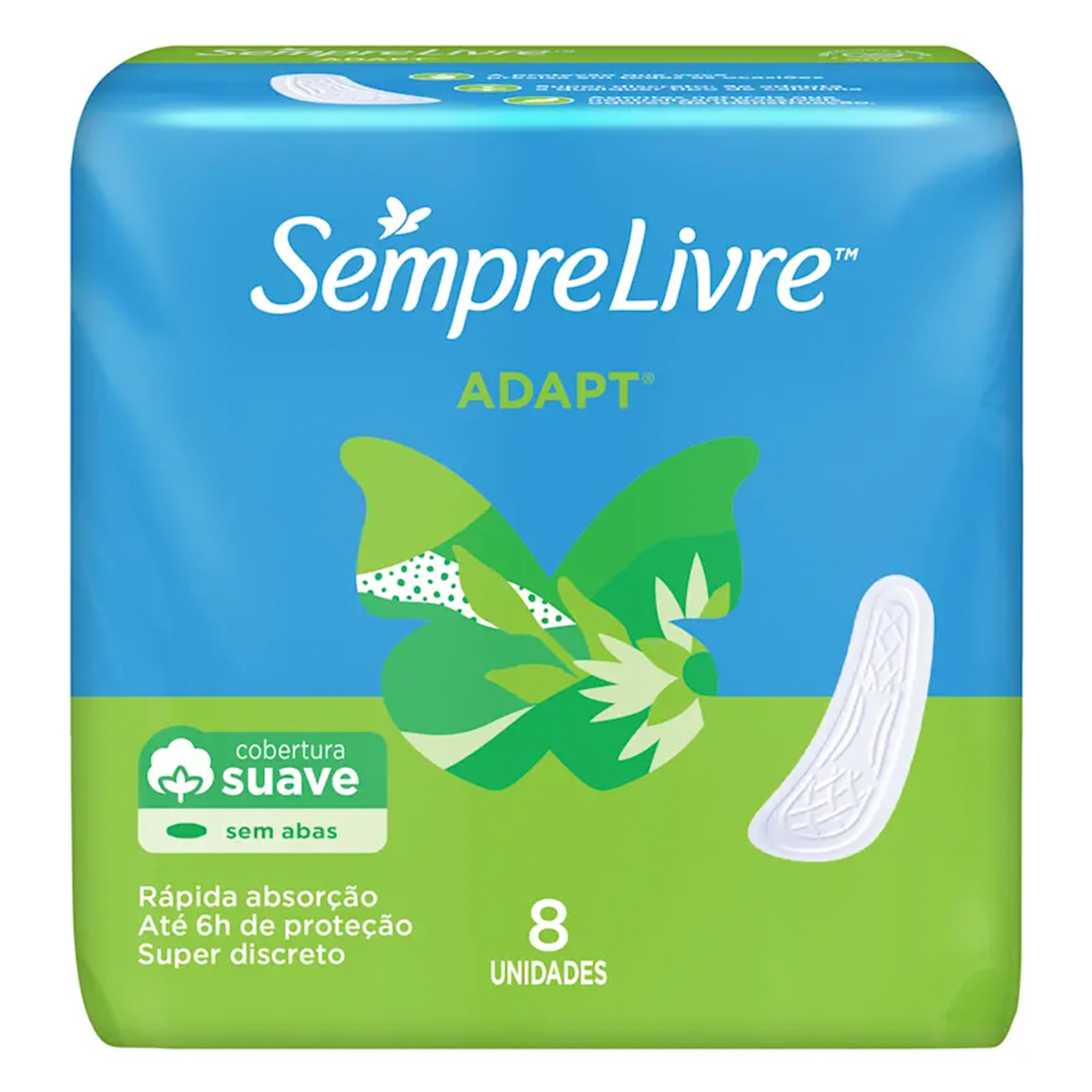Absorvente sem Abas Adapt Suave Sempre Livre 8 Unidades
