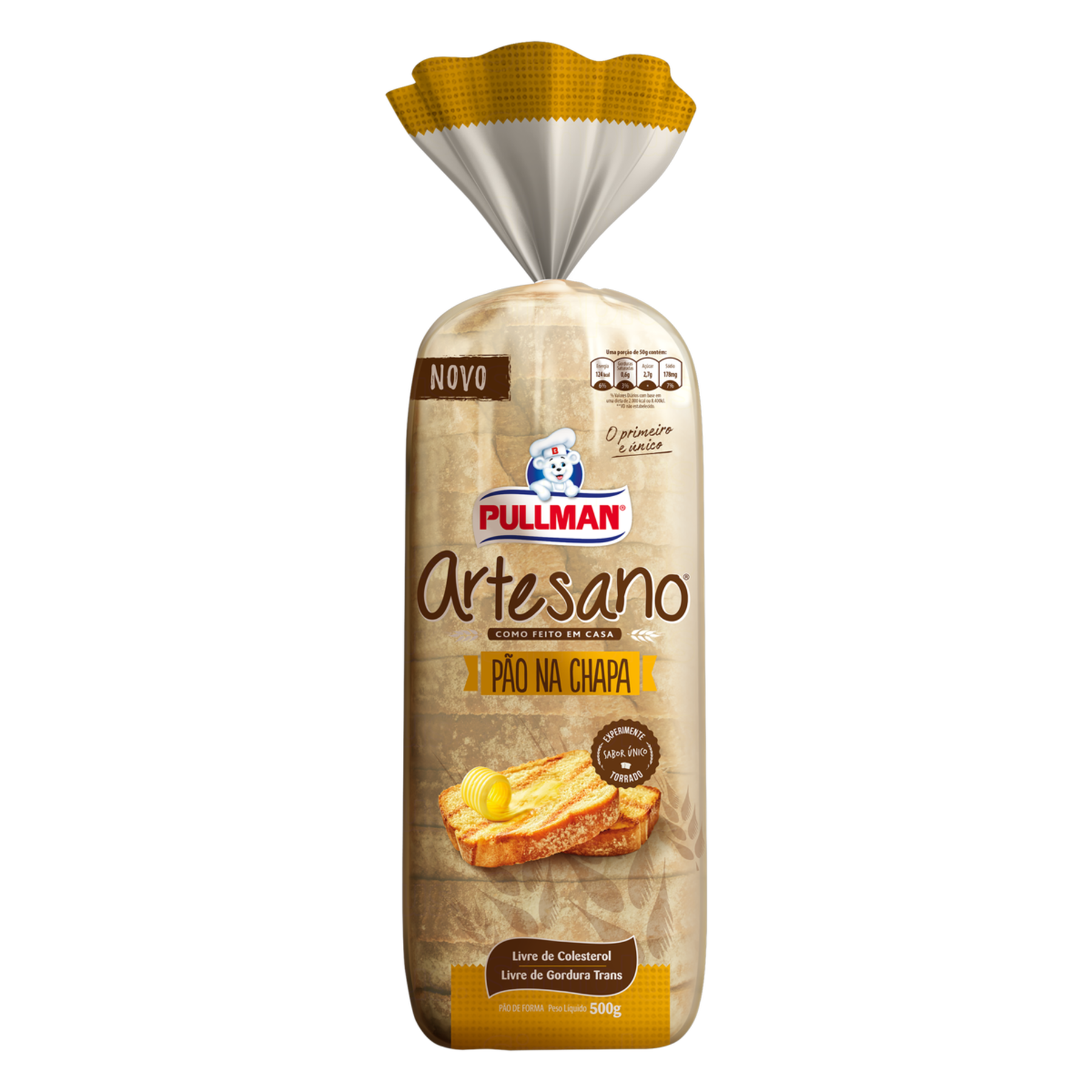 Pão de Forma na Chapa Pullman Artesano Pacote 500g