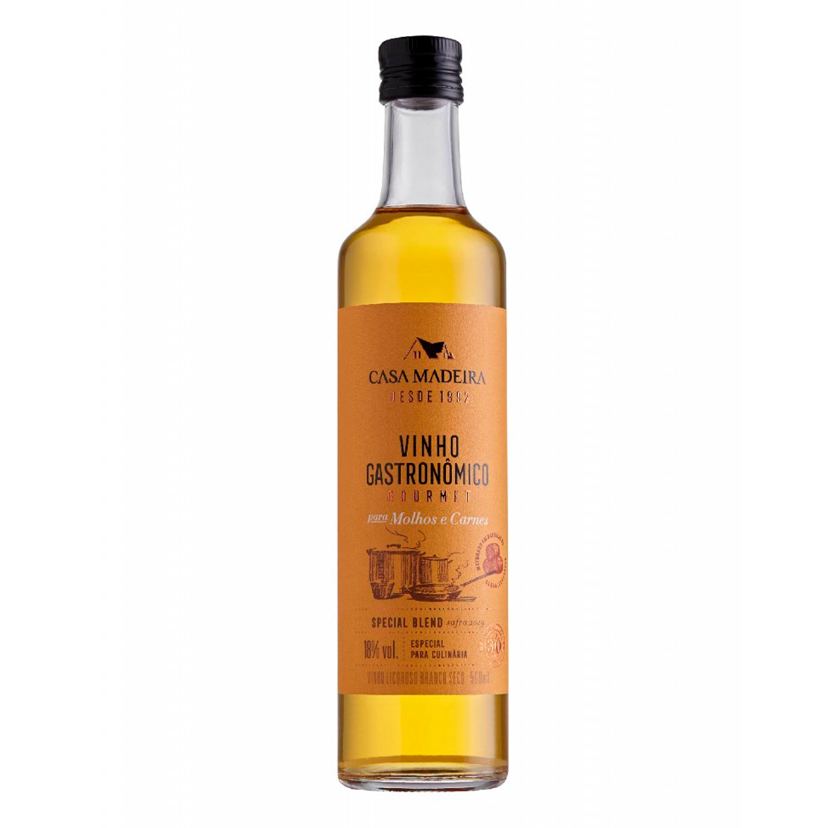 Vinho Gastron&ocirc;mico para Molhos e Carnes Casa Madeira Vidro 500ml