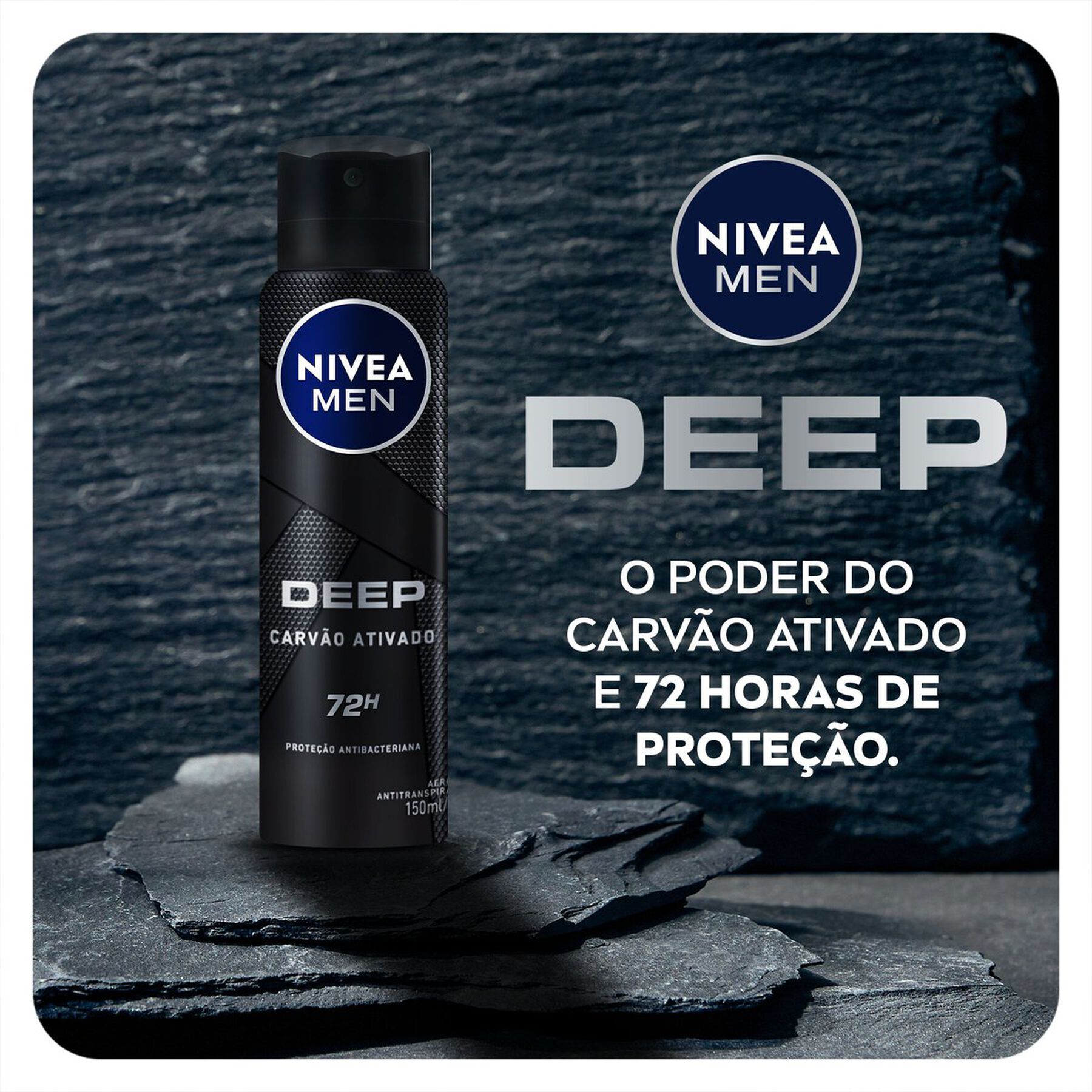 Antitranspirante Aerossol Carvão Ativado Nivea Men Deep 150ml