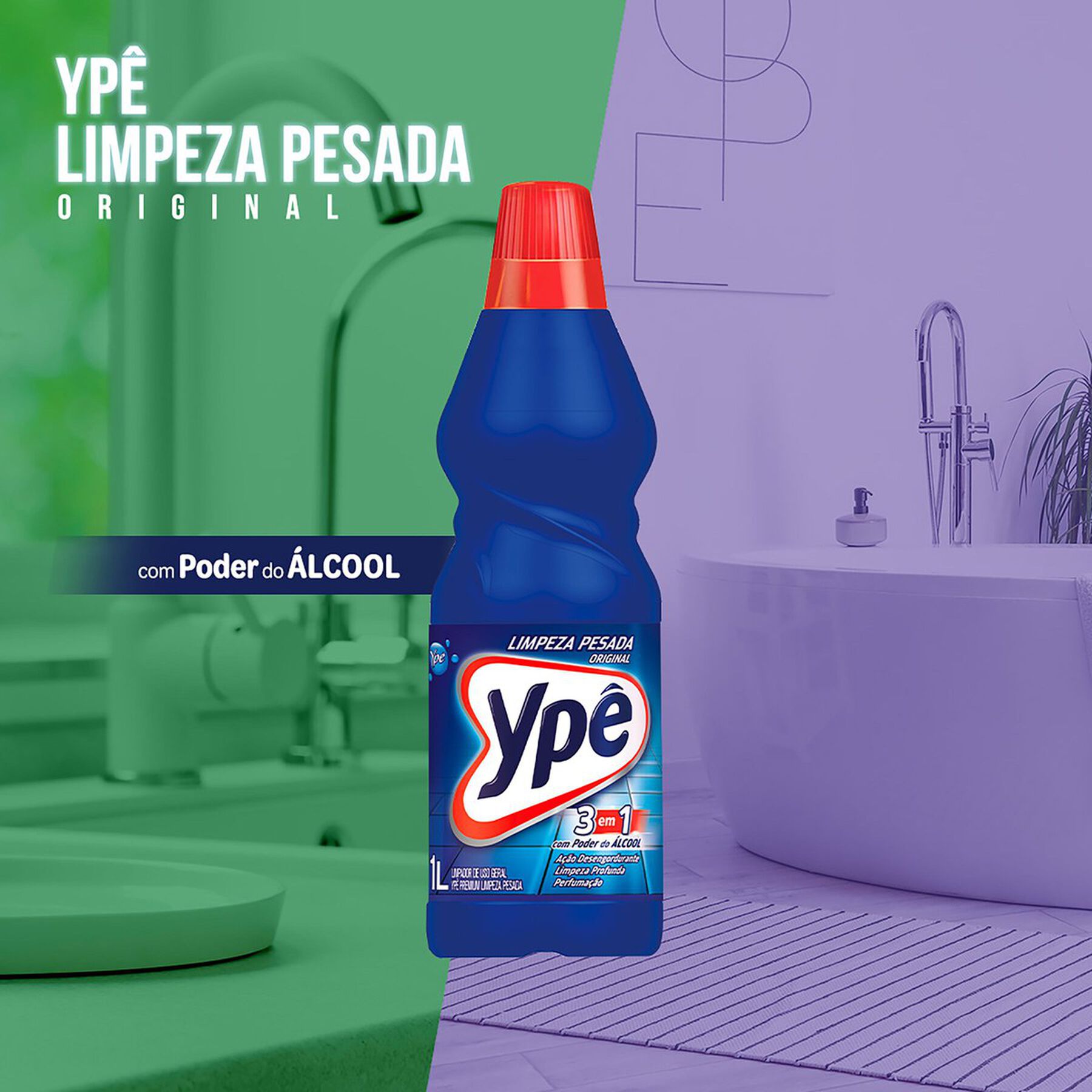 Limpador Limpeza Pesada com Álcool Original Ypê Frasco 1l