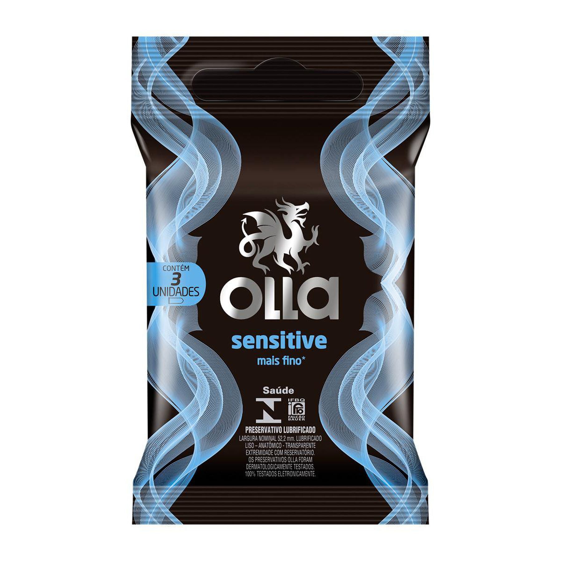 Preservativo Lubrificado Olla Sensitive Com 3