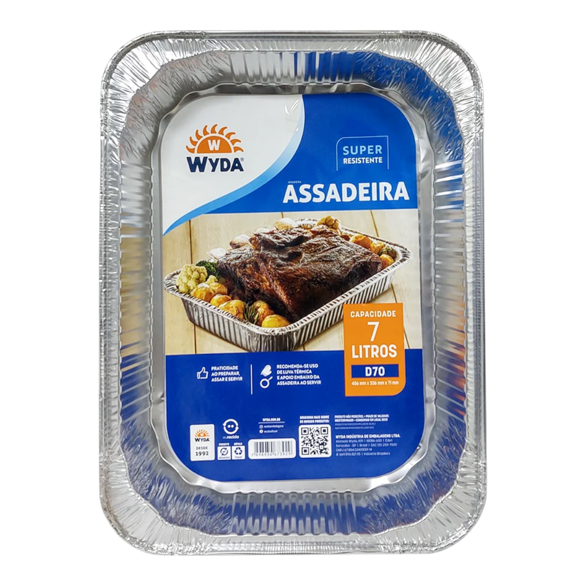 Assadeira Alum&iacute;nio Retangular Wyda 7l