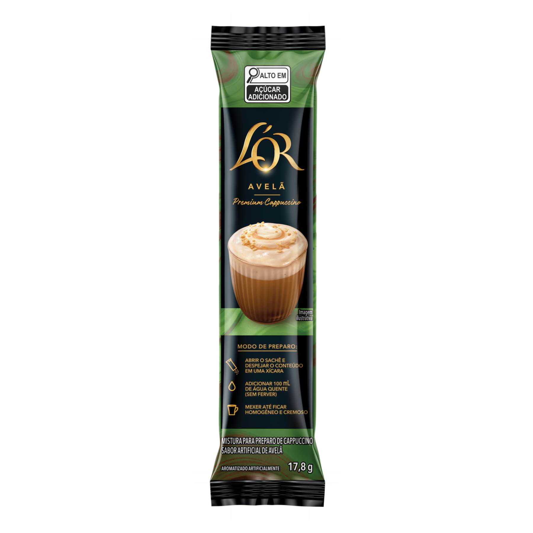 Cappuccino Sol&uacute;vel Avel&atilde; L'or Premium Pacote 17,8g