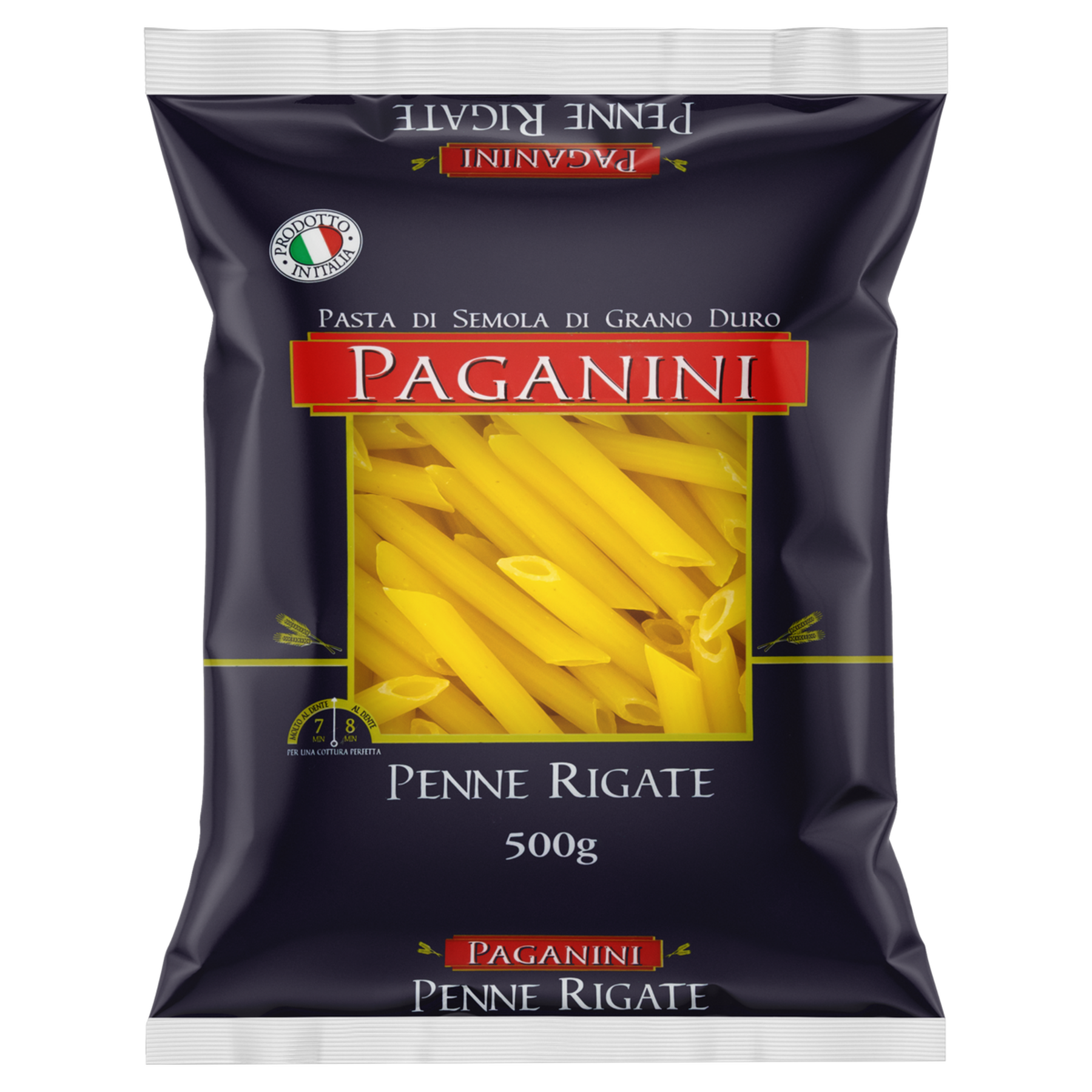 Macarr&atilde;o de S&ecirc;mola Grano Duro Penne Rigate Paganini Pacote 500g