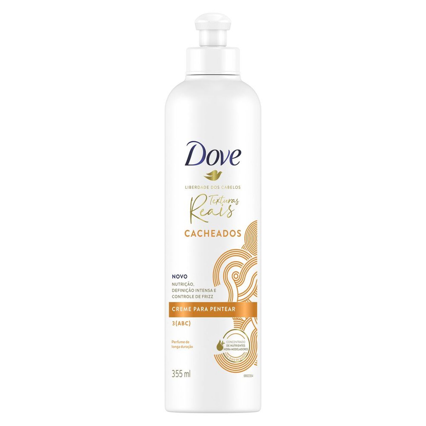 Creme para Pentear Texturas Reais Cacheados Dove Frasco 355ml