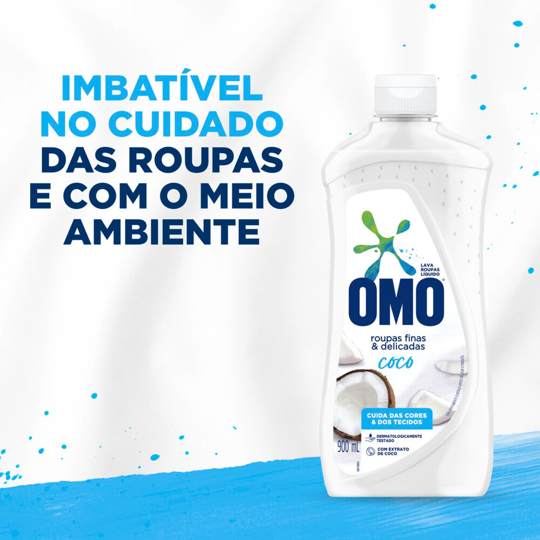 Sab&atilde;o L&iacute;quido Lava Roupas Finas e Delicadas Coco Omo Frasco 900ml&nbsp;