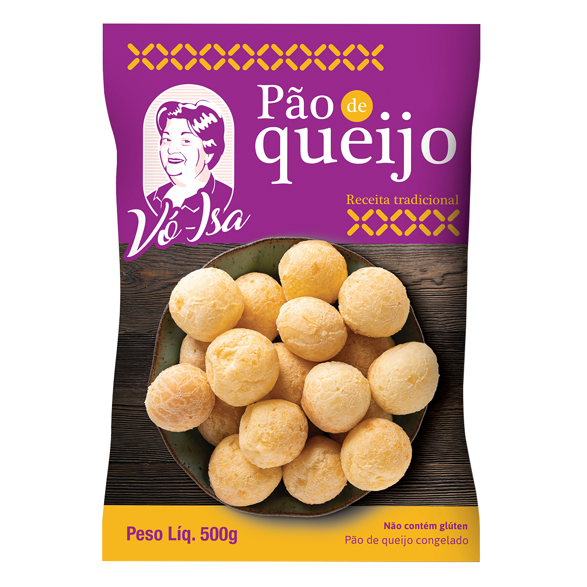 P&atilde;o de Queijo Coquetel V&oacute; Isa Pacote 500g