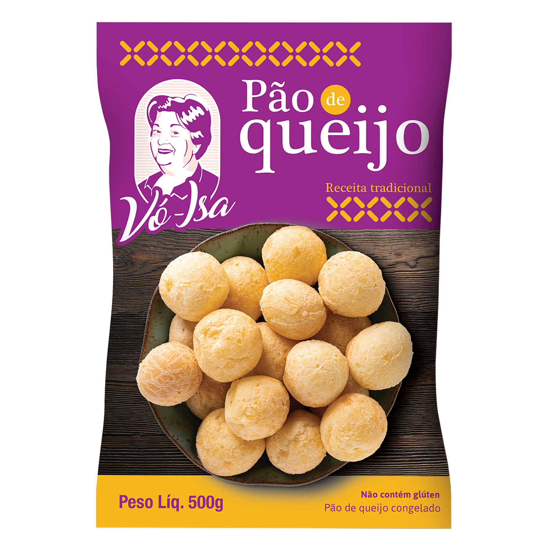 P&atilde;o de Queijo Coquetel V&oacute; Isa Pacote 500g