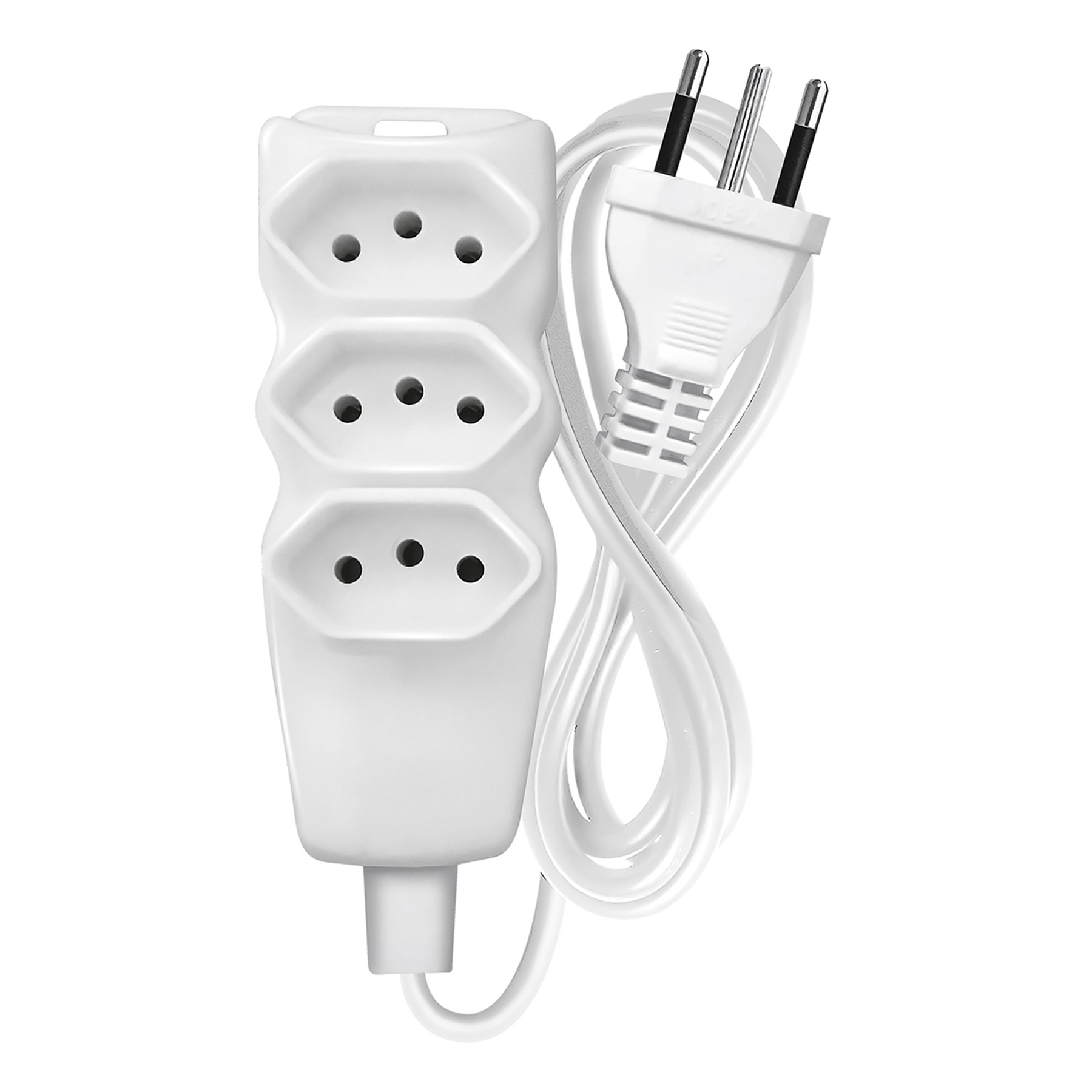 Extens&atilde;o El&eacute;trica Branca 2P+T/10A Megatron 3m