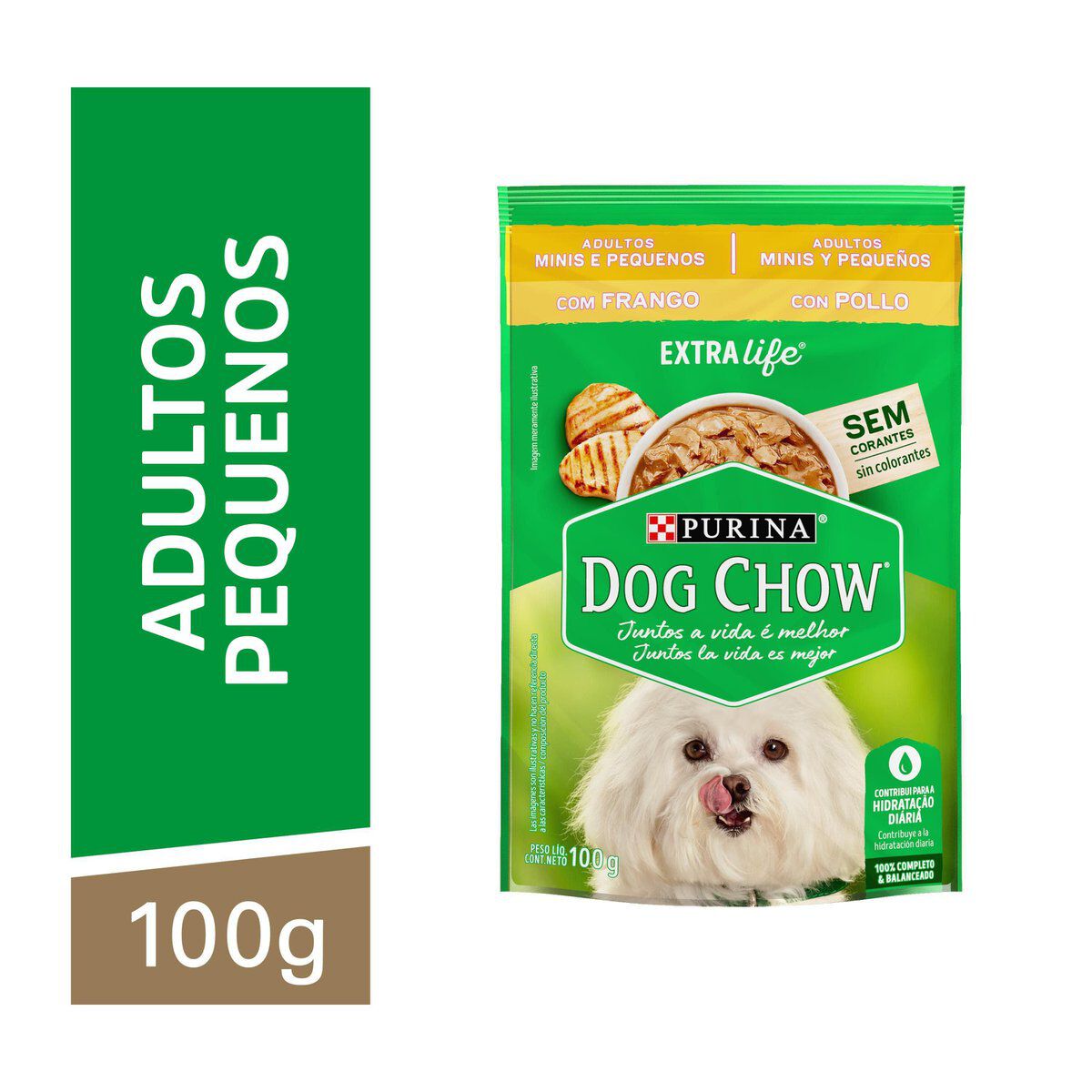 Ra&ccedil;&atilde;o &Uacute;mida C&atilde;es Minis e Pequenos Frango Dog Chow Sanch&ecirc; 100g