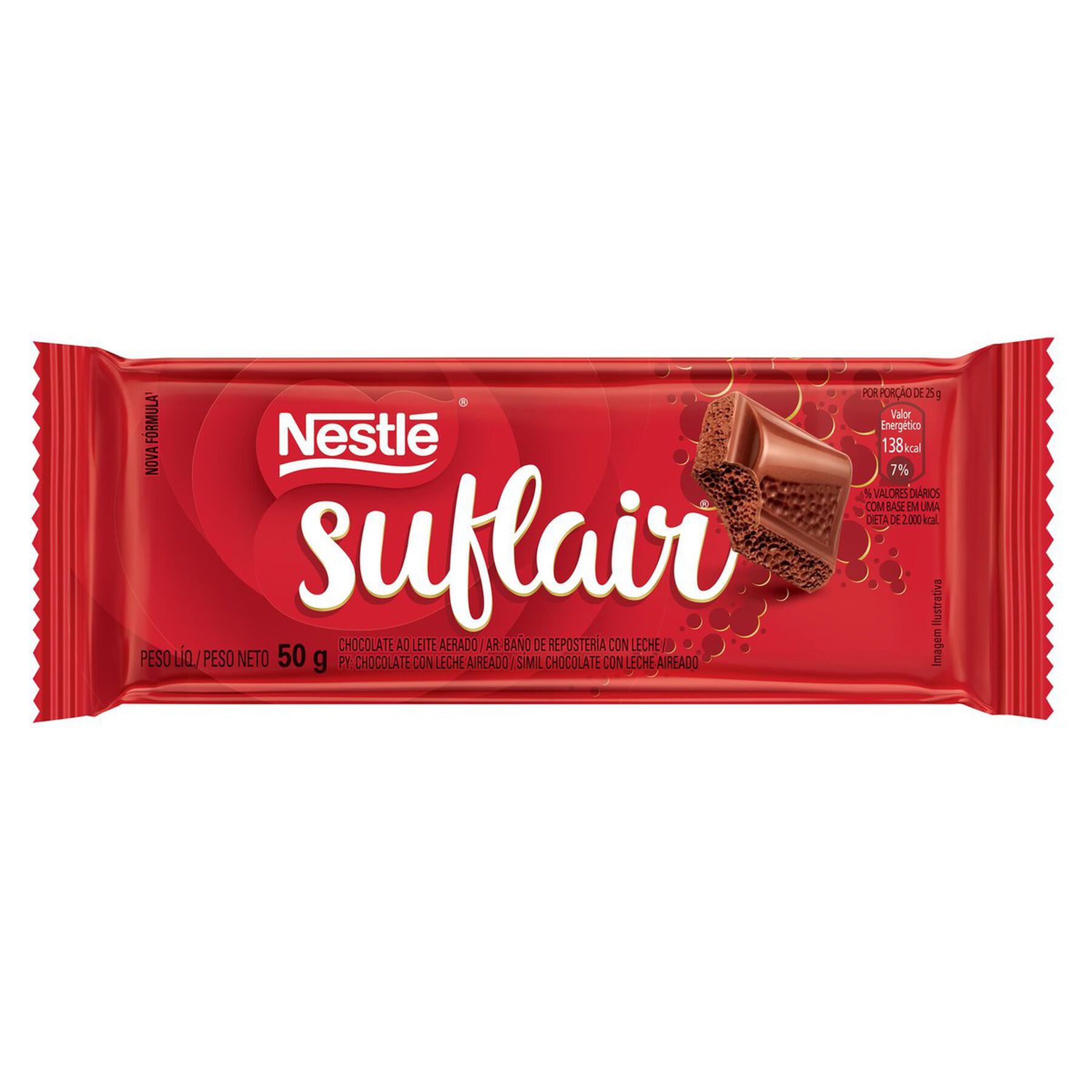 Barra de Chocolate ao Leite Suflair Nestlé 50g
