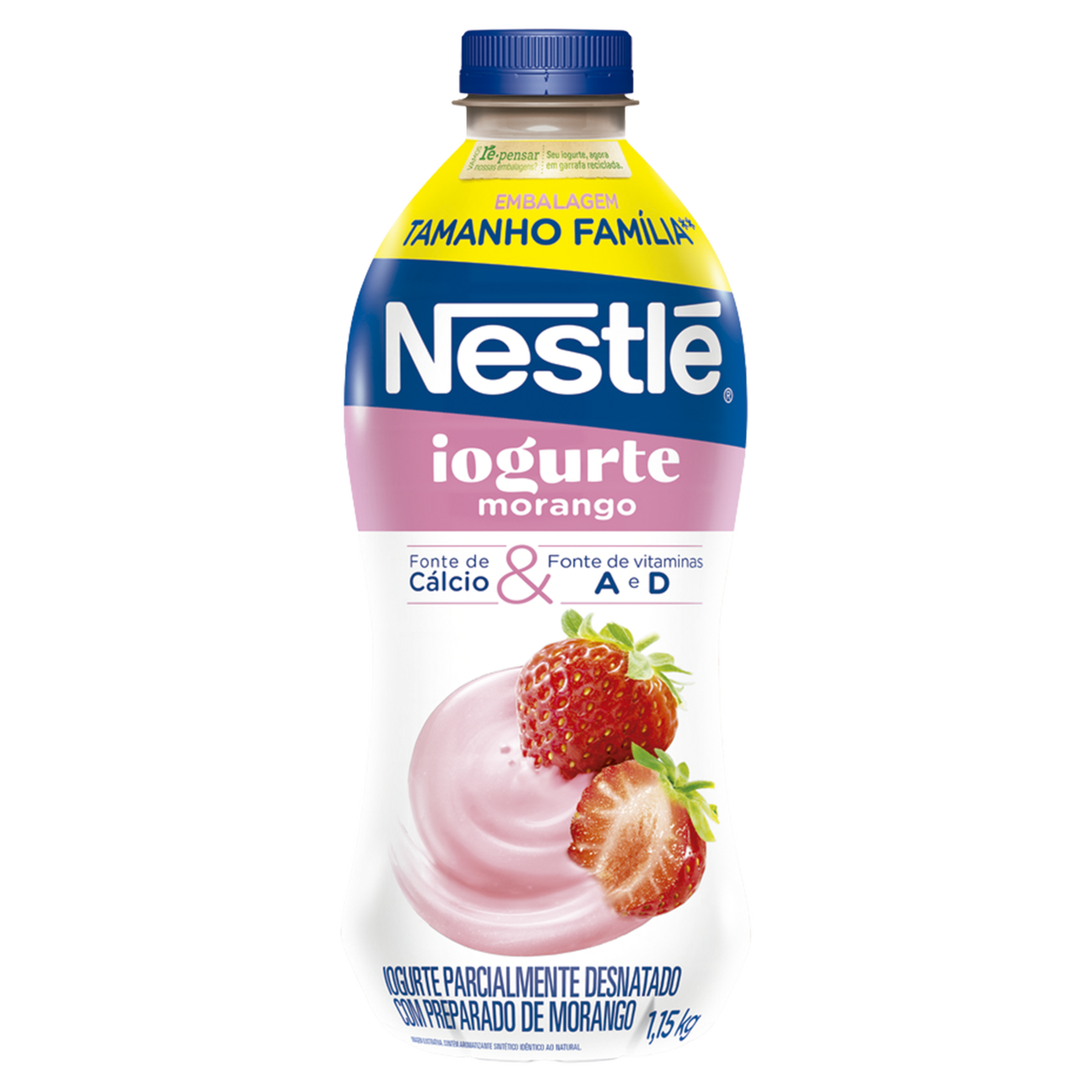 Iogurte Parcialmente Desnatado Morango Nestl&eacute; Garrafa 1,15kg