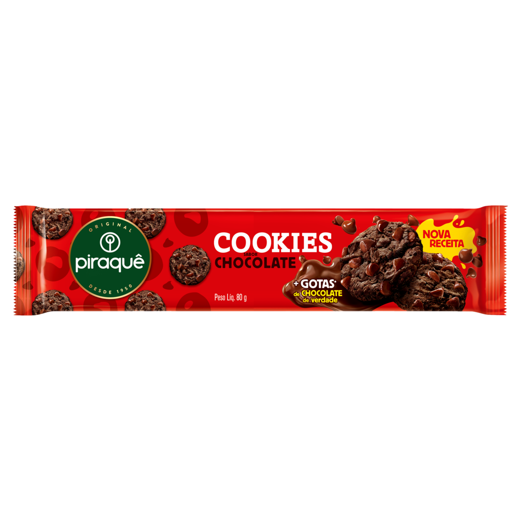 Biscoito Cookie Chocolate Piraquê Pacote 80g