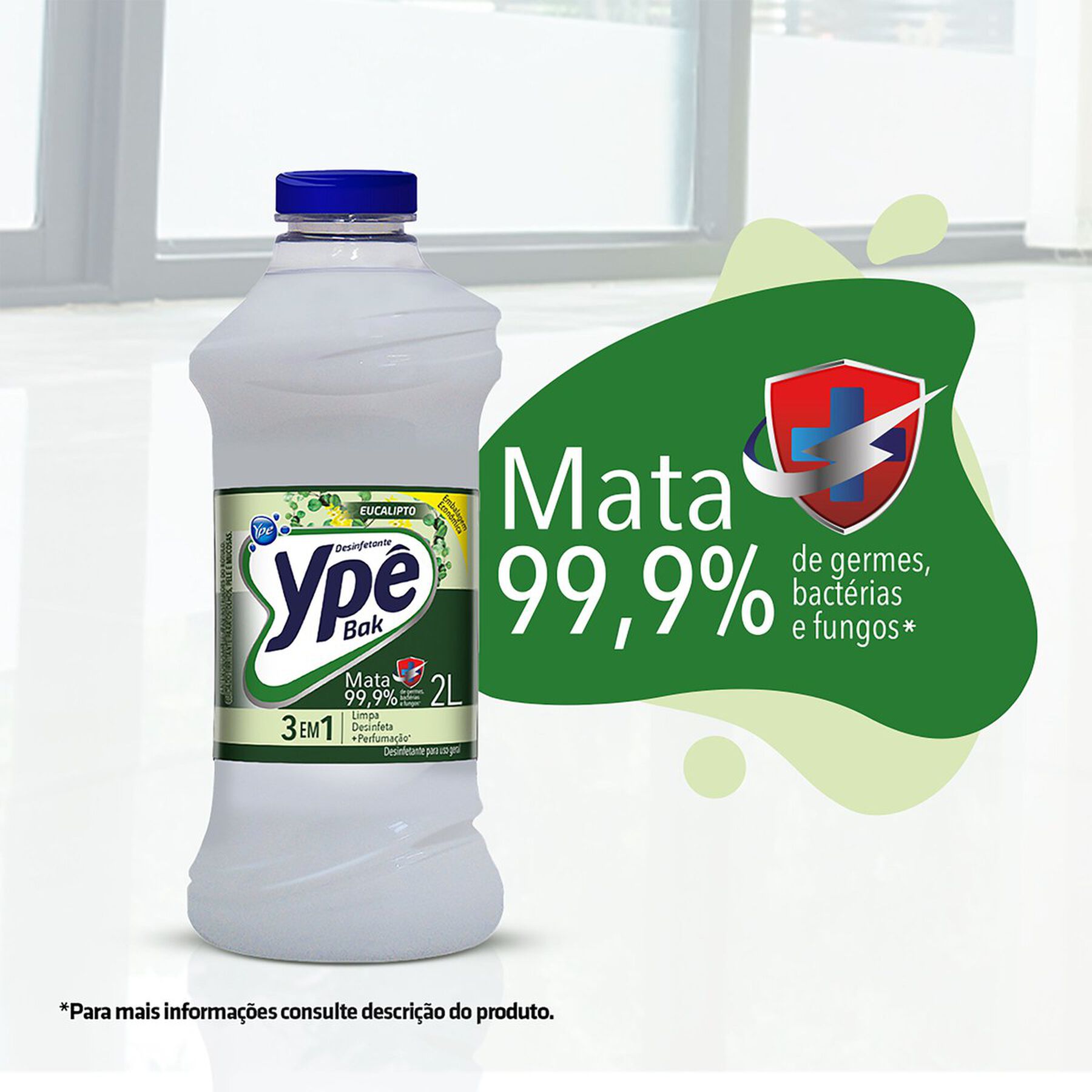 Desinfetante Uso Geral Eucalipto Ypê Bak Frasco 2l