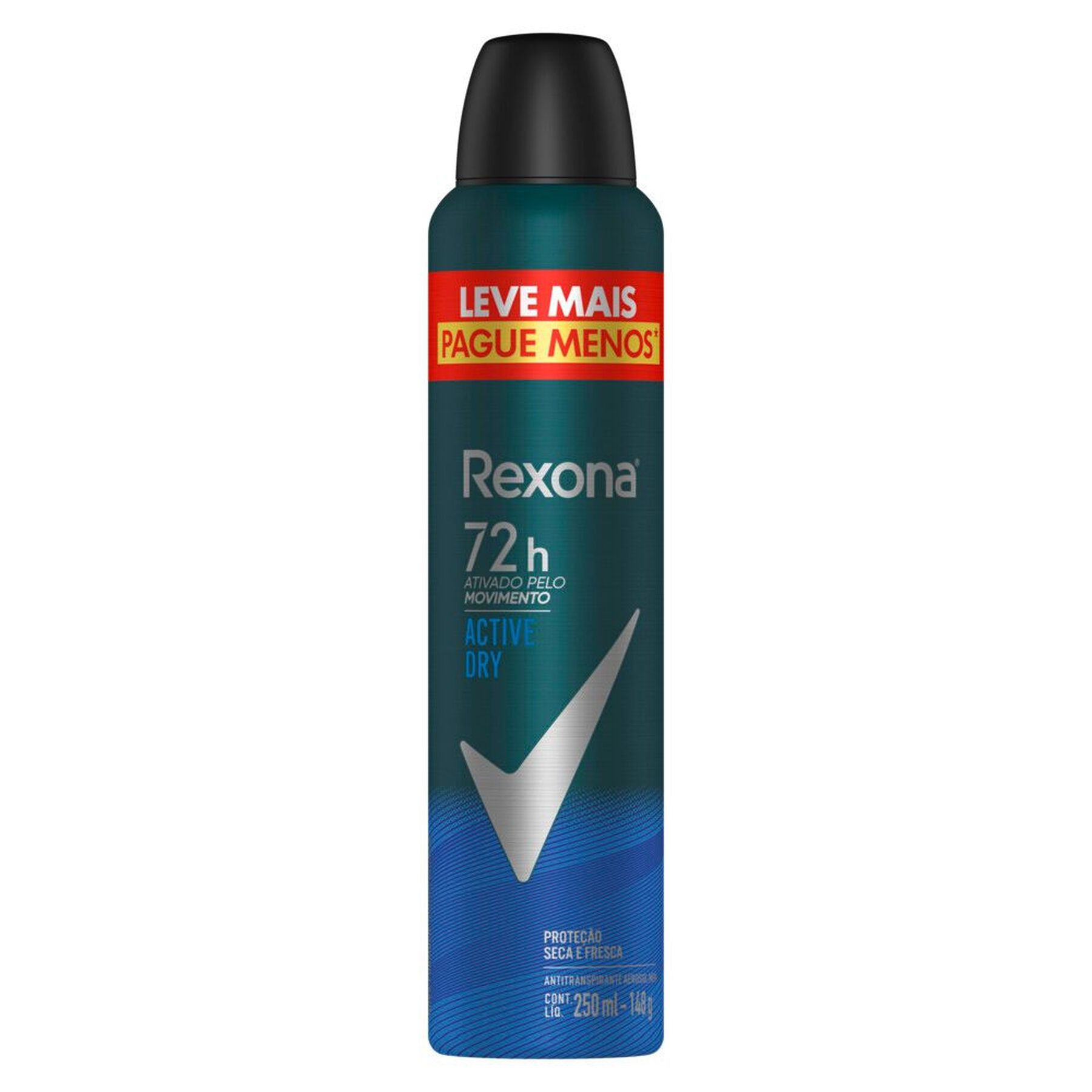 Antitranspirante Aerossol Active Dry Rexona Men 250ml