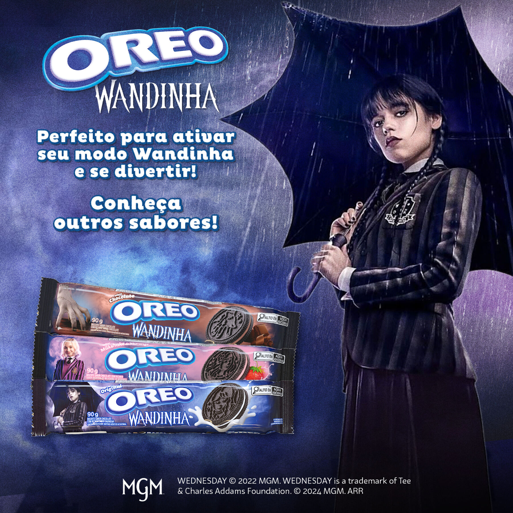 Biscoito Chocolate Recheio Baunilha Oreo Pacote 90g
