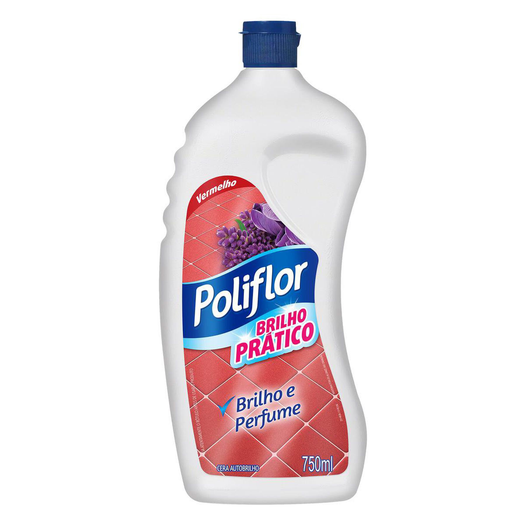 Cera Líquida Autobrilho Vermelha Poliflor Brilho Prático Squeeze 750ml