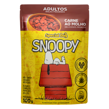 Alimento para Cães Adultos Raças Pequenas Carne ao Molho Snoopy Special Dog Sachê 100g