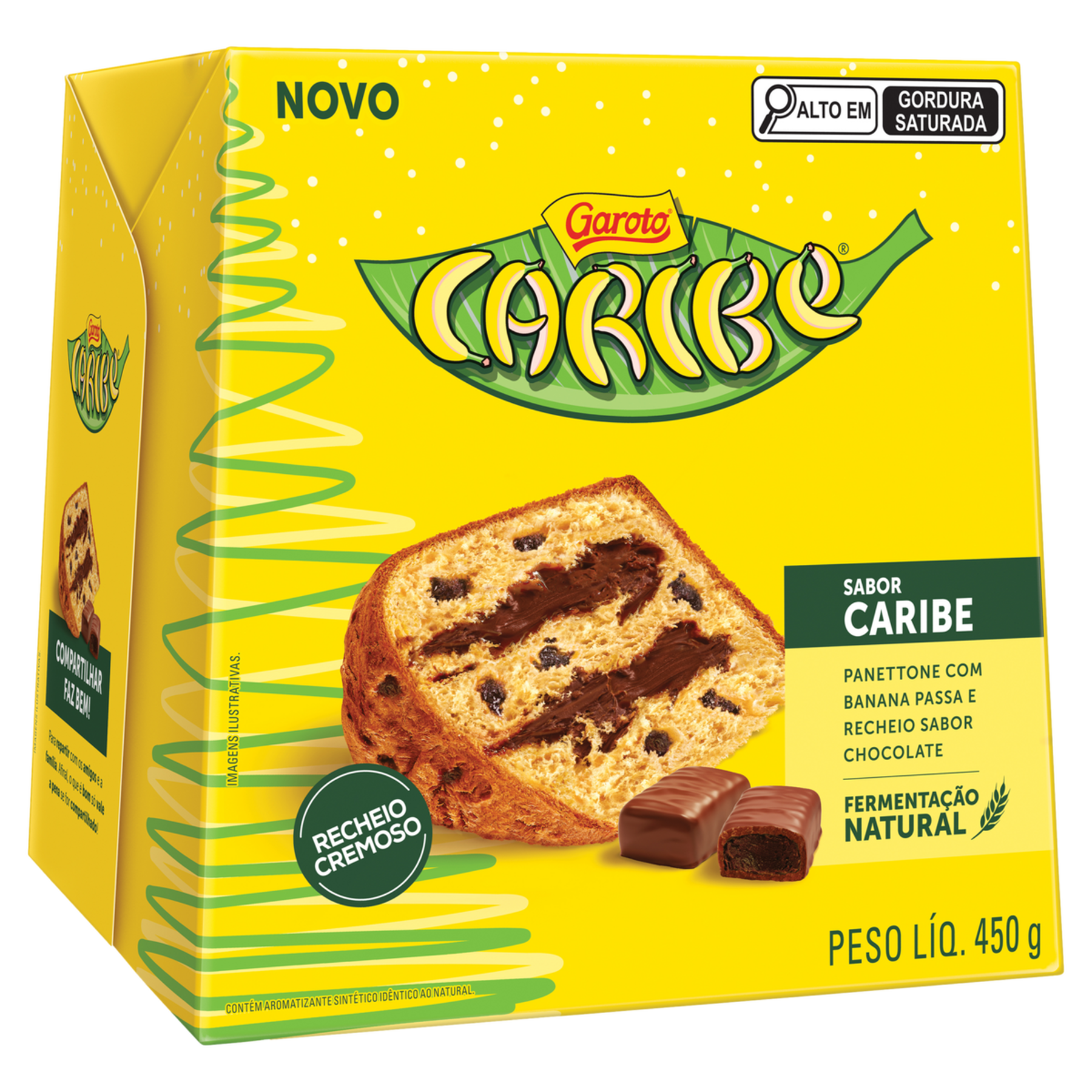 Panettone Recheado Caribe Garoto Caixa 450g