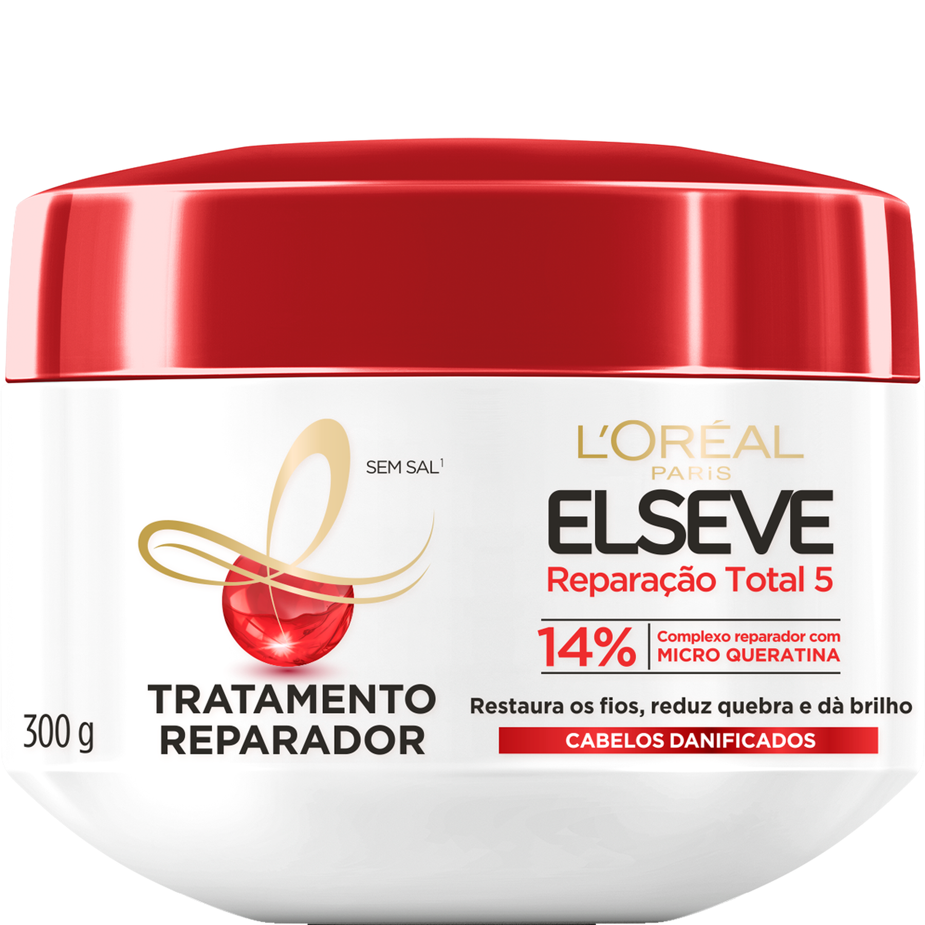 Creme Tratamento Repara&ccedil;&atilde;o Total 5 Especial Qu&iacute;mica Elseve L'Or&eacute;al Paris Pote 300g