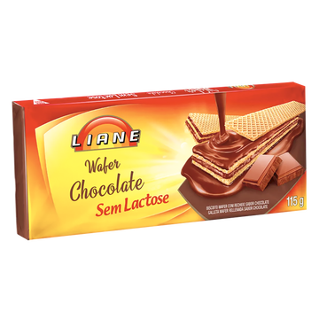 Biscoito Liane Wafer Chocolate Sem Lactose 115g