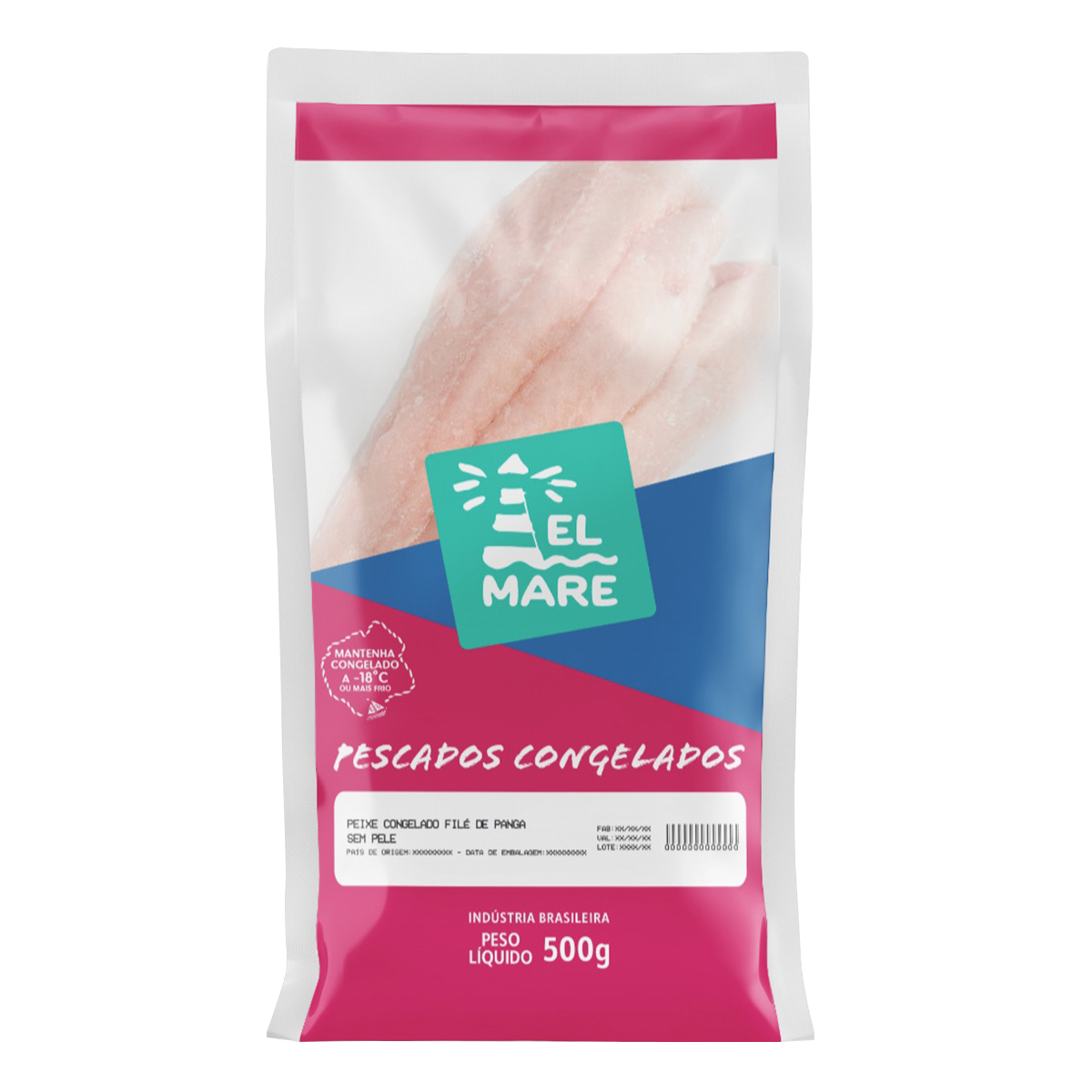 Fil&eacute; de Panga sem Pele El Mare Pacote 500g