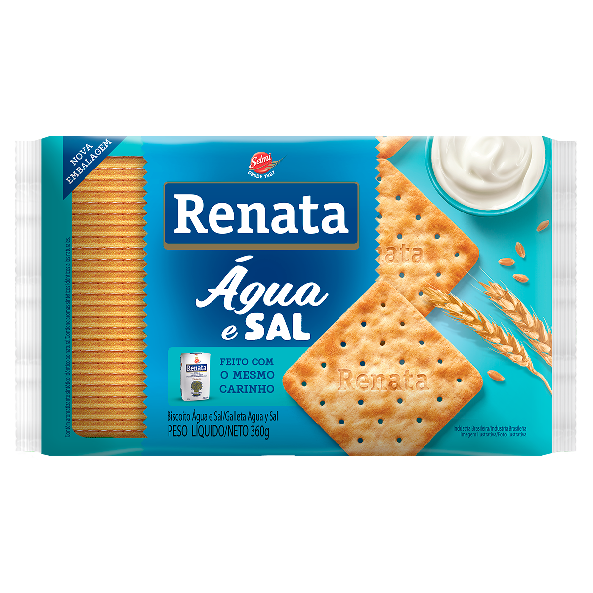 Biscoito &Aacute;gua e Sal Renata Pacote 360g