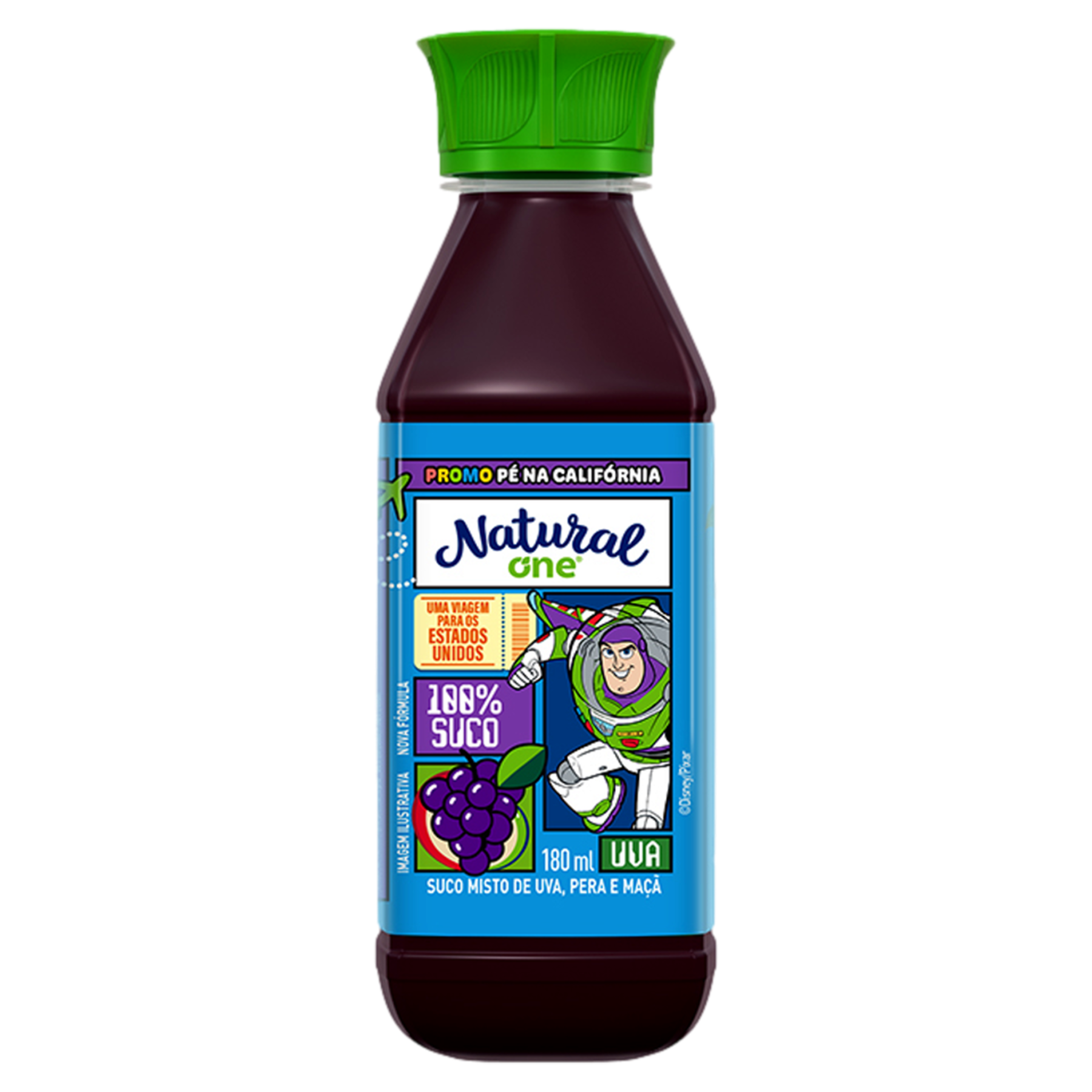 Suco Misto Uva, Pera e Ma&ccedil;&atilde; Toy Story Natural One Ambiente Garrafa 180ml