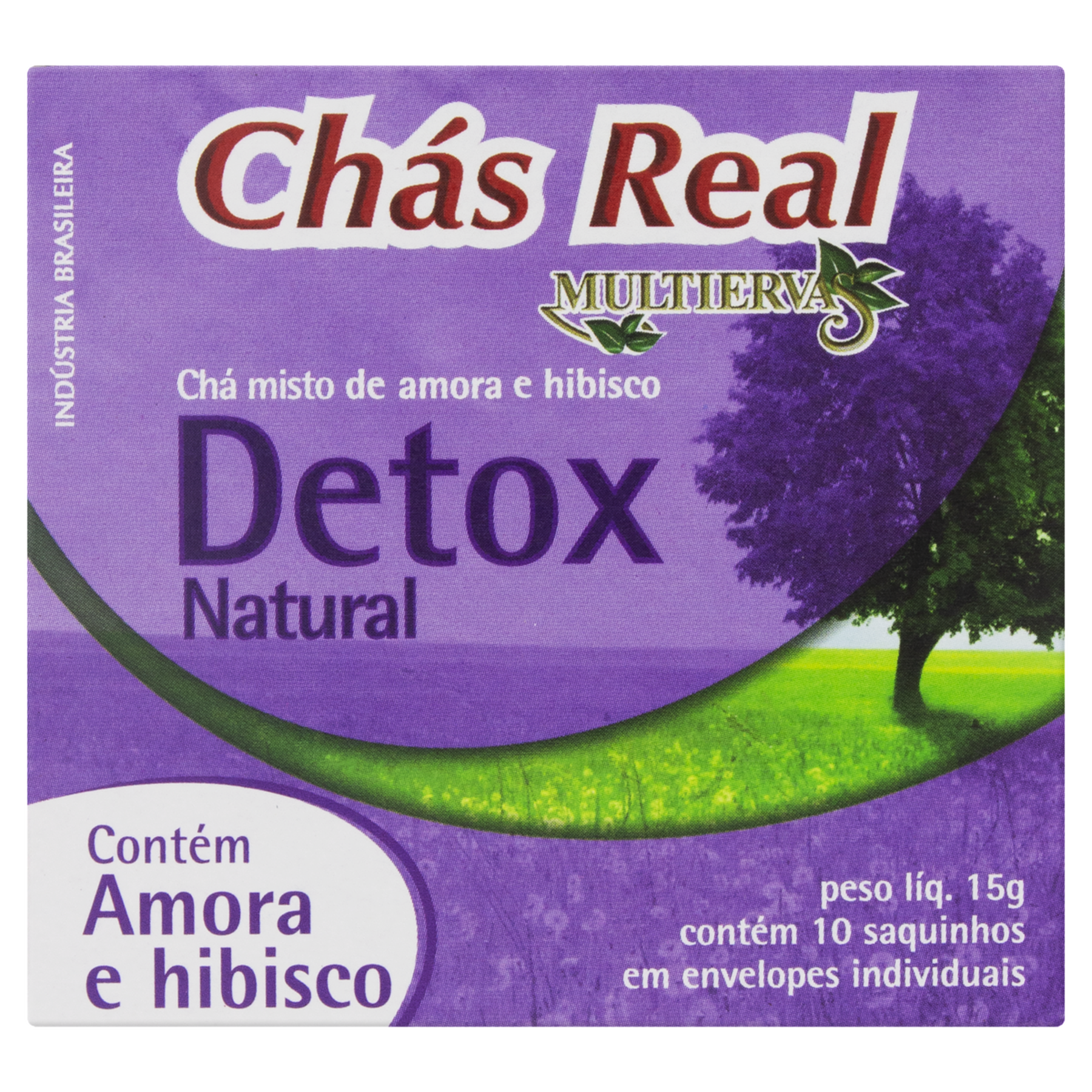 Chá Amora e Hibisco Real Multiervas Detox Caixa 15g 10 Unidades