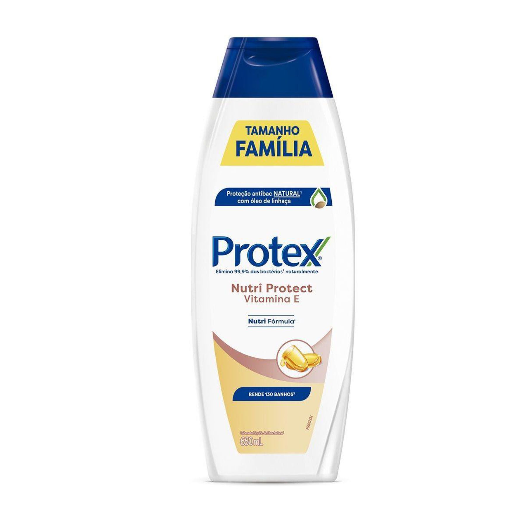 Sabonete Líquido Antibacteriano Nutri Protect Vitamina E Protex Frasco 650ml - Embalagem Tamanho Família