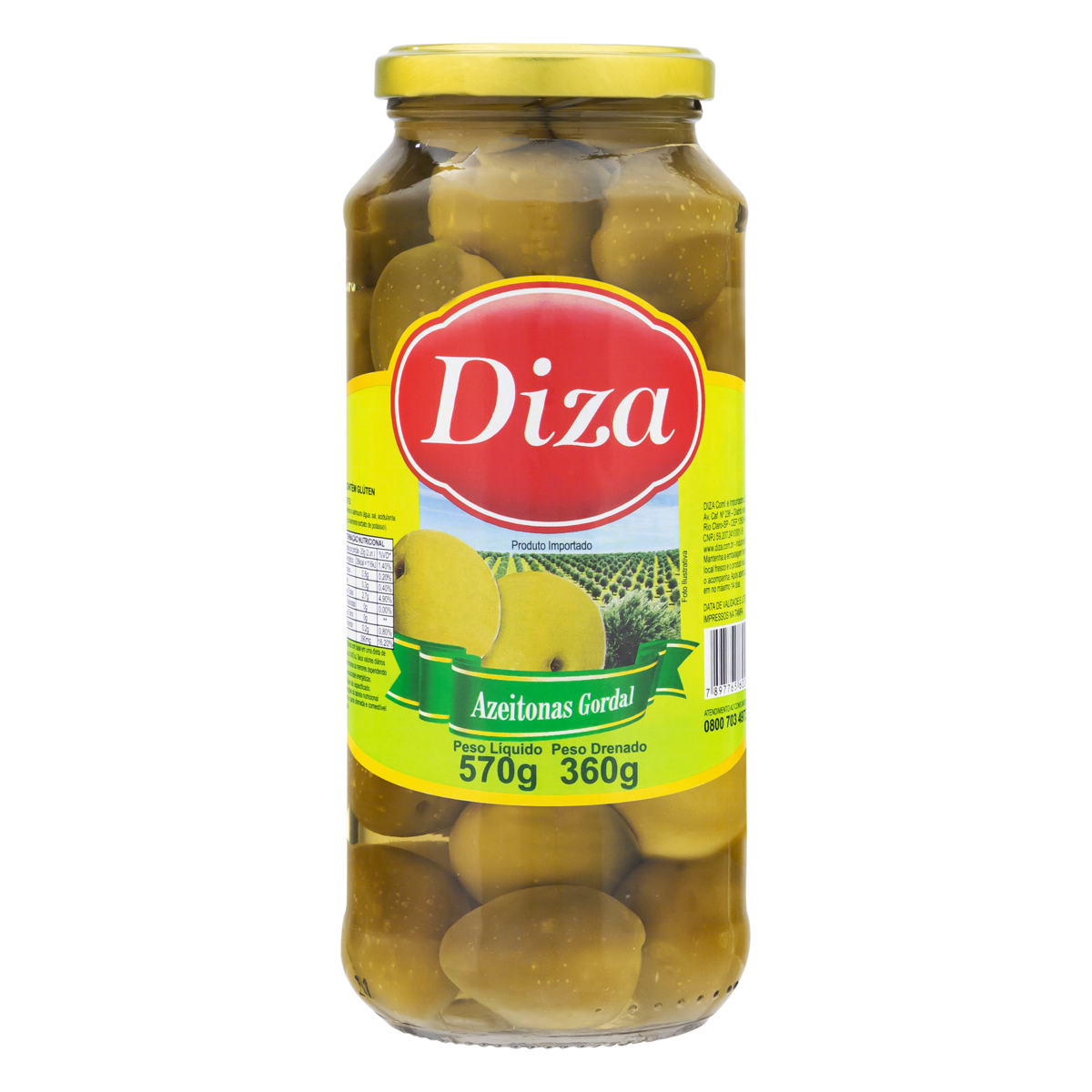 Azeitona Verde em Conserva Gordal Diza Vidro 360g