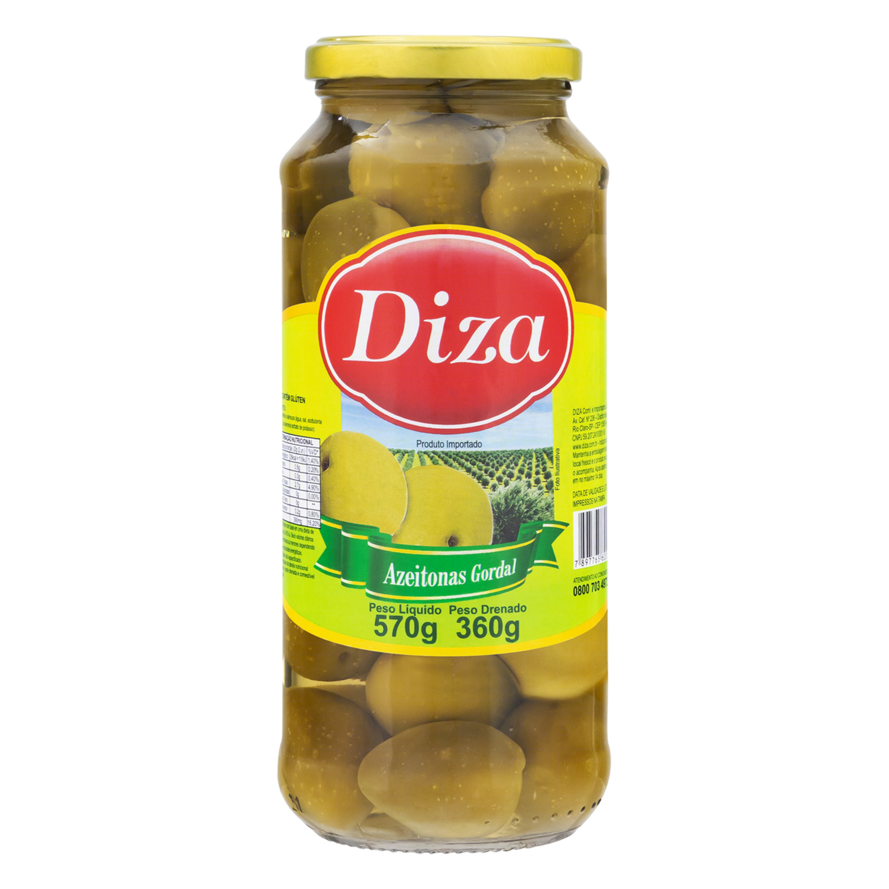 Azeitona Verde em Conserva Gordal Diza Vidro 360g