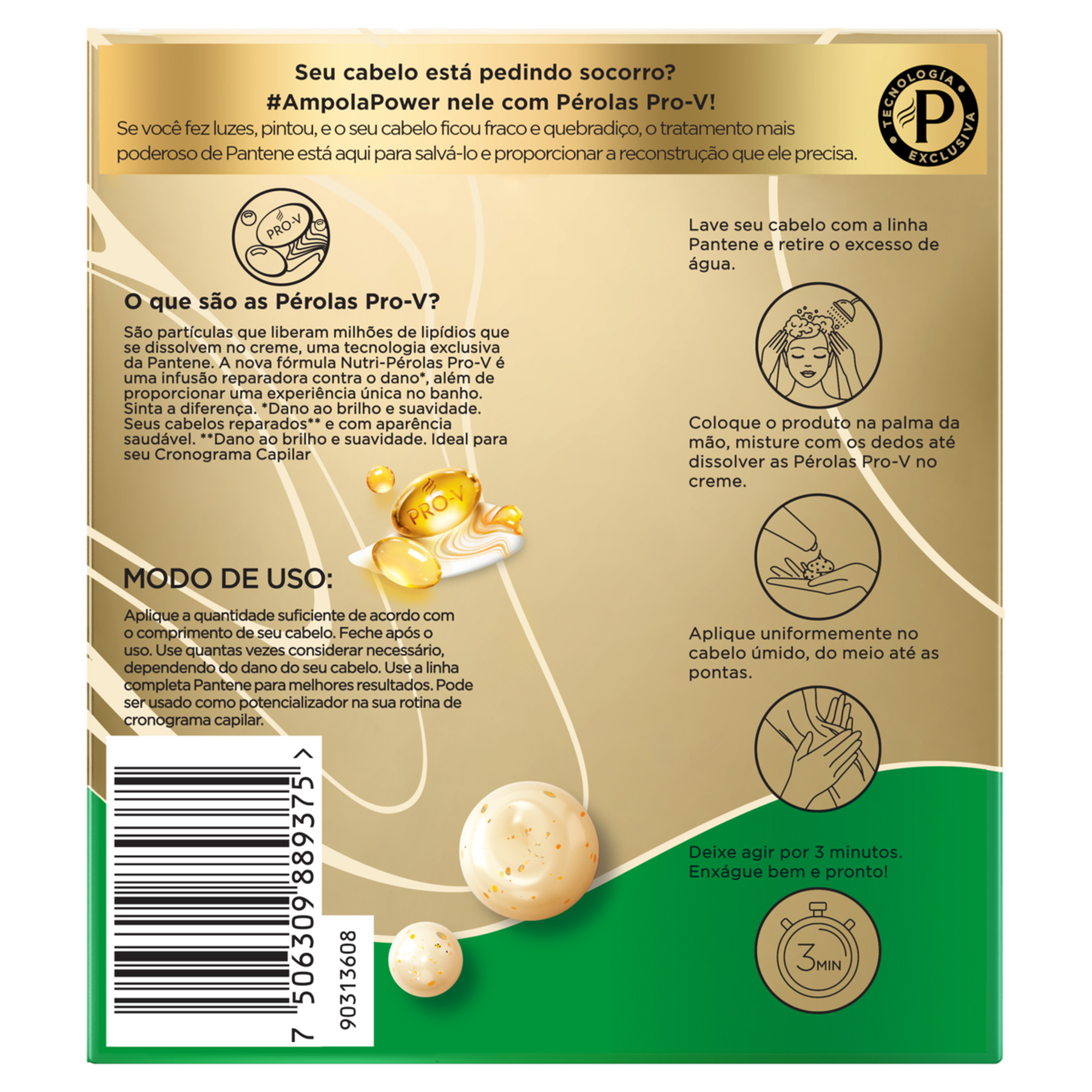 Ampola Capilar Resgate Instantâneo Pantene Caixa 45g C/3 Unidades
