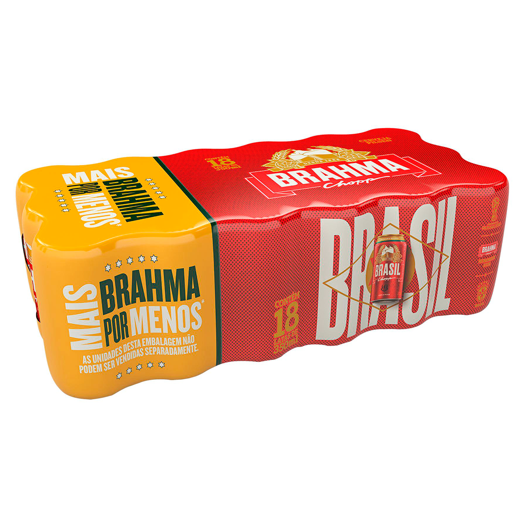 Cerveja Pilsen Chopp Brahma Lata 350ml C/18 Unidades