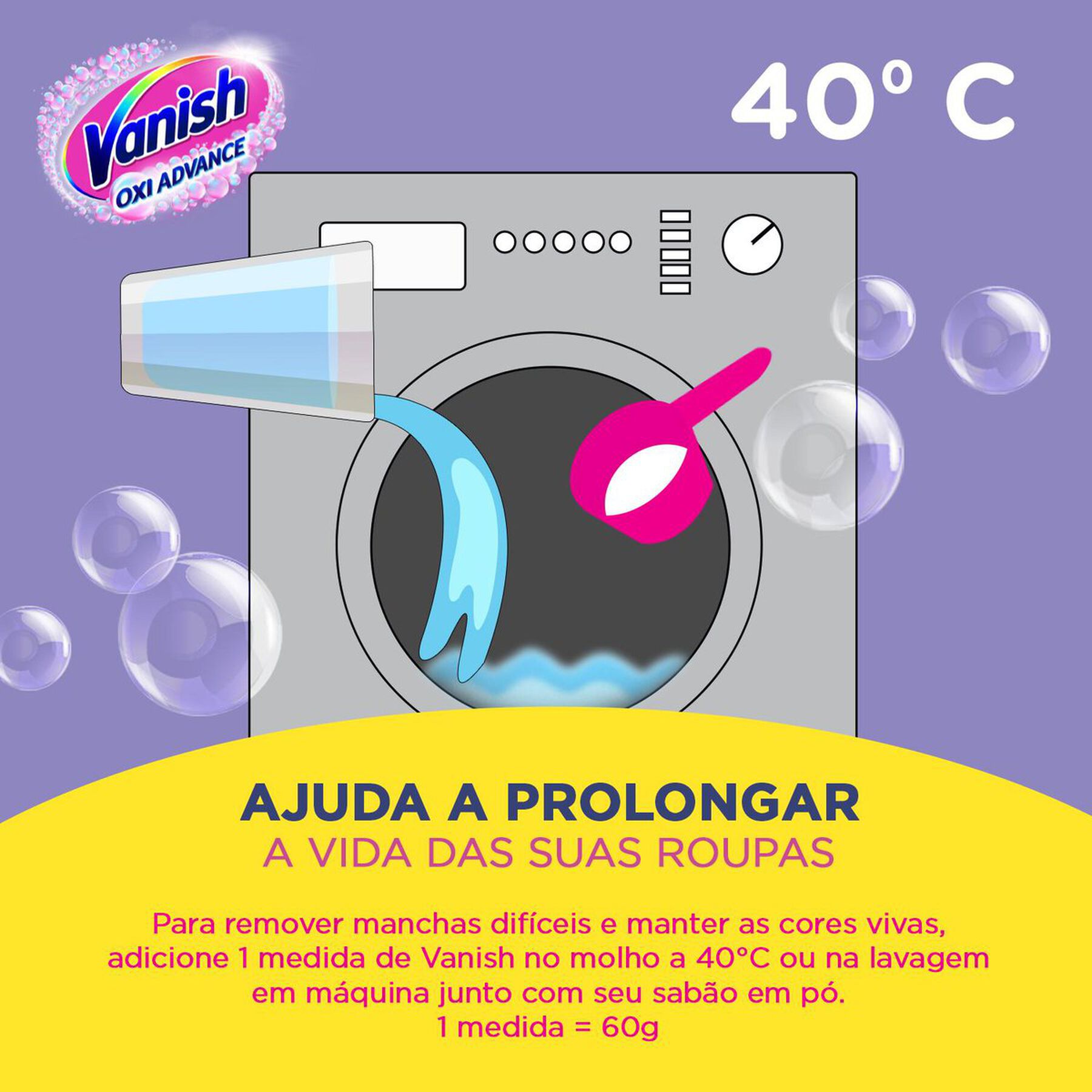 Tira-Manchas em Pó Vanish Oxi Advance Pacote 870g - Embalagem Refil Leve Mais Pague Menos
