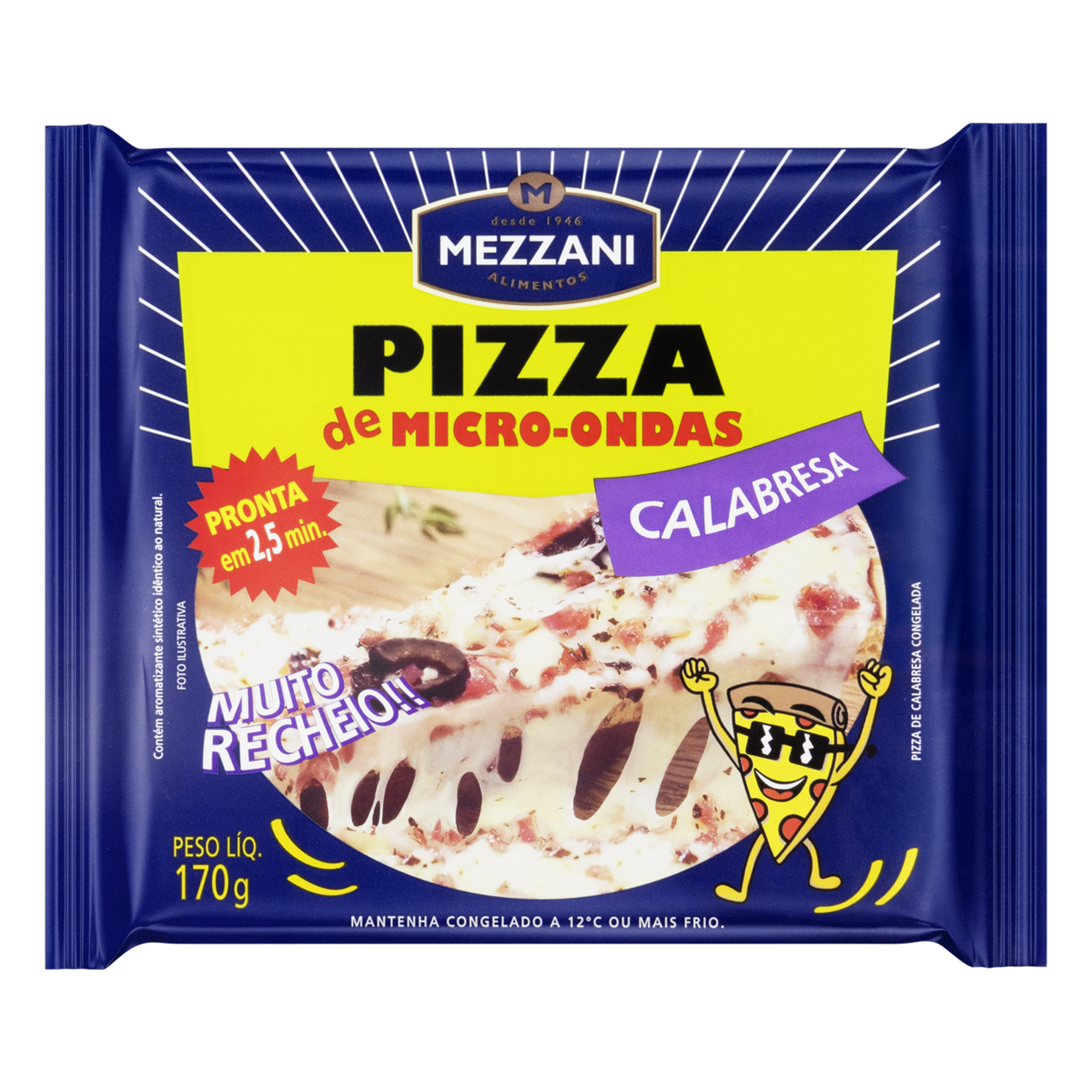 Pizza para Micro-Ondas Calabresa Mezzani Pacote 170g